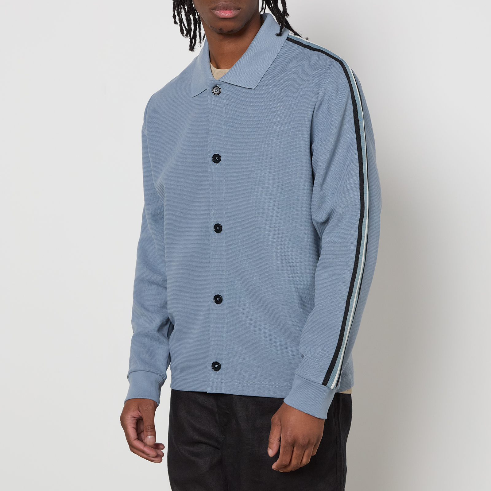PS Paul Smith Sport Stripe Cotton-Blend Knit Cardigan - M