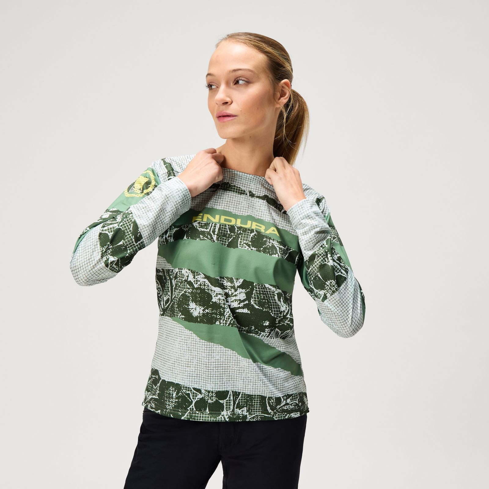 Endura Women's Ltd Patchwork L/S Tee - Machair Green | Extra 10% off first order.