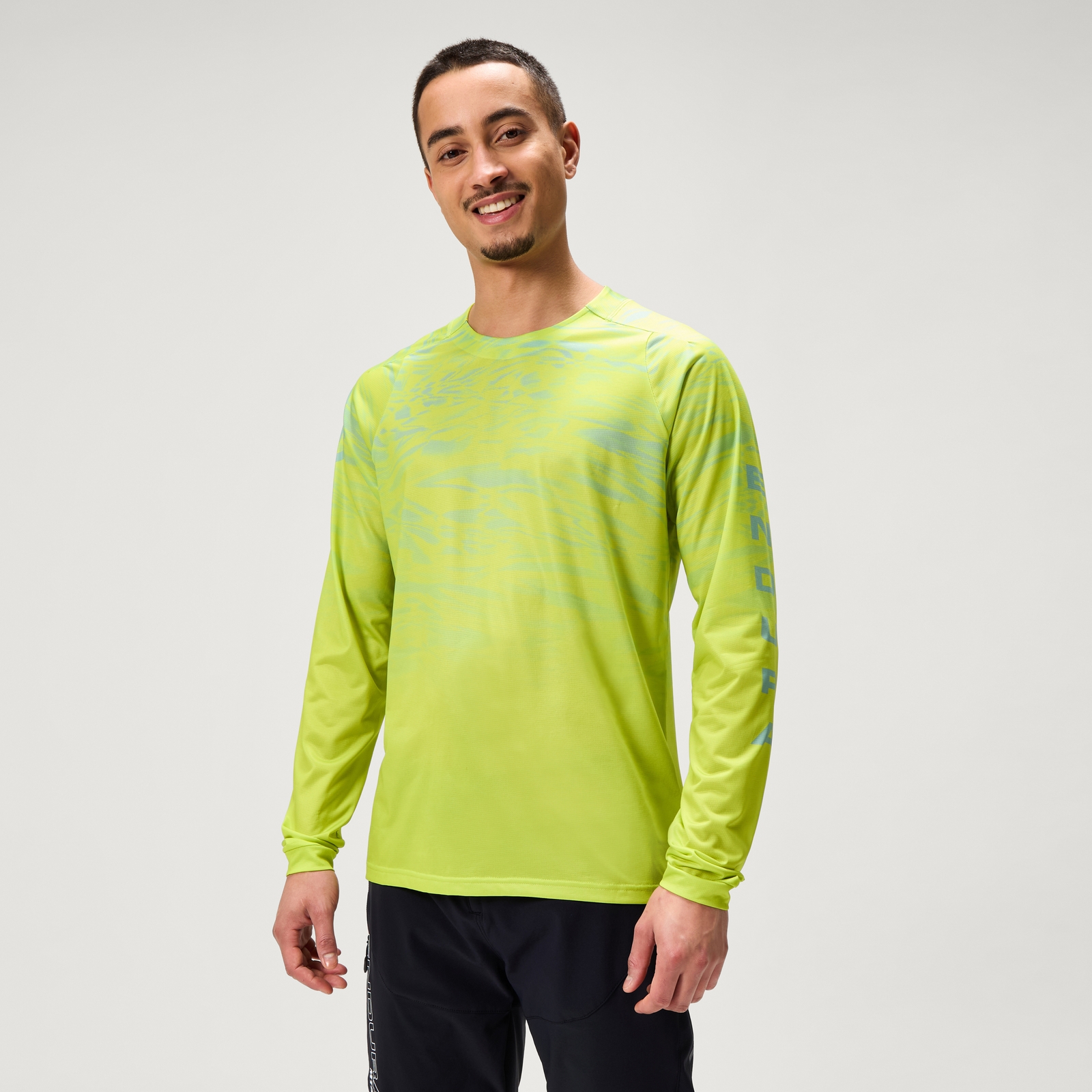 Endura Men's Ltd Marble Print L/S Tee - Lime Green | Extra 10% off first order.