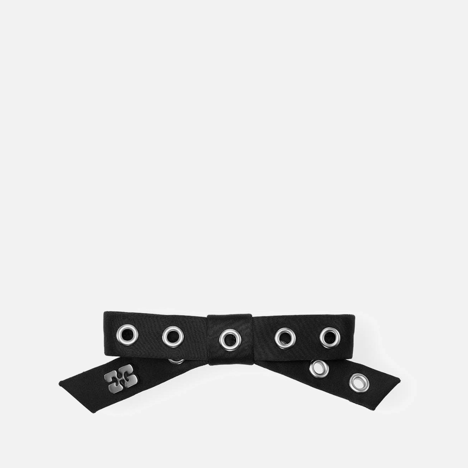 Ganni Eyelet Bow Woven Barrette