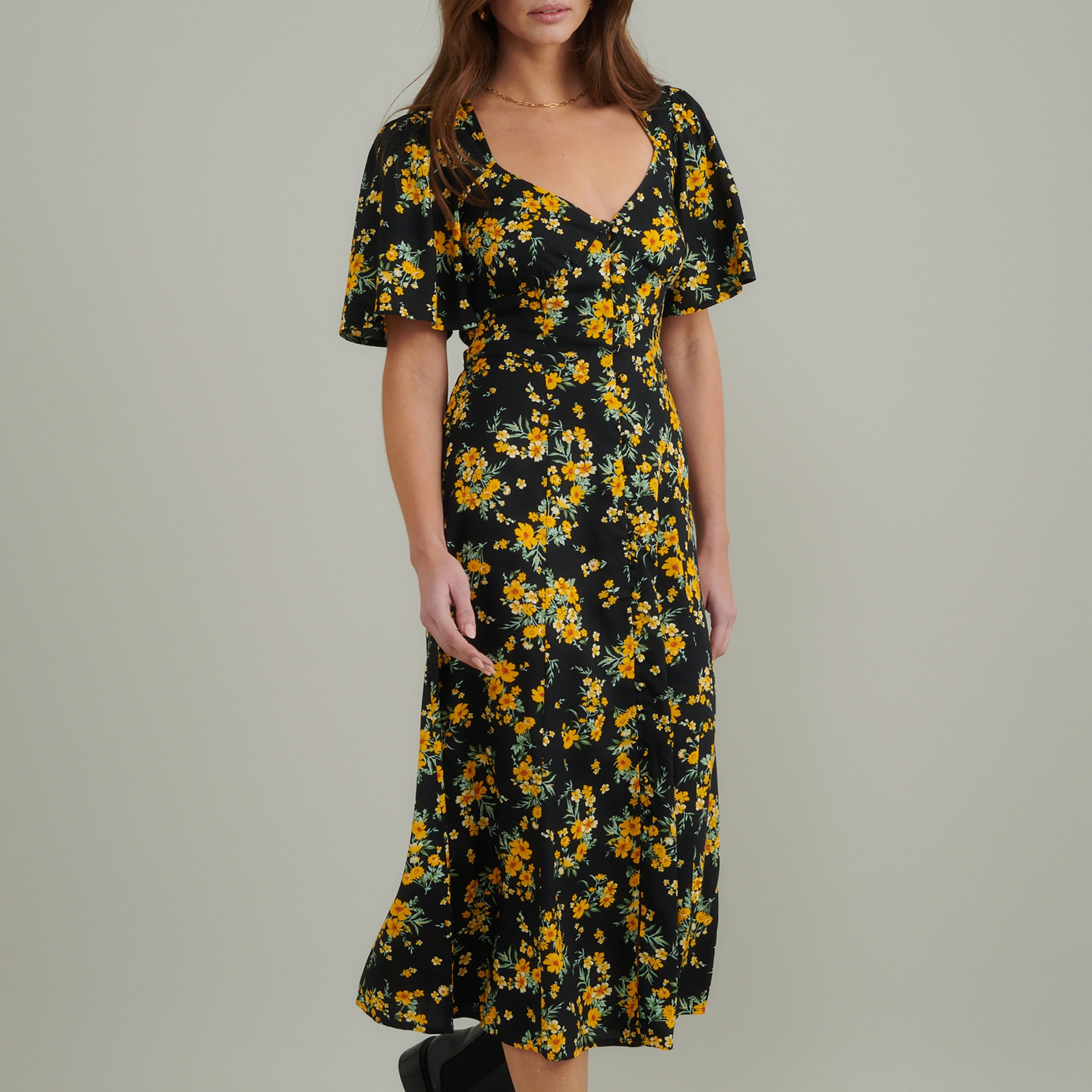 Nobody's Child Kimberly Floral-Print Crepe Midi Dress - UK 6