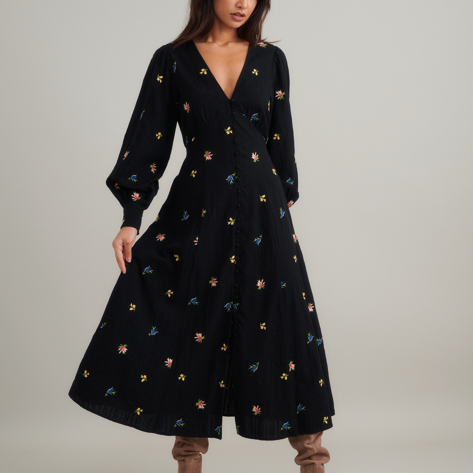 Nobody's Child Shannon Cotton-Gauze Midi Dress - UK 6