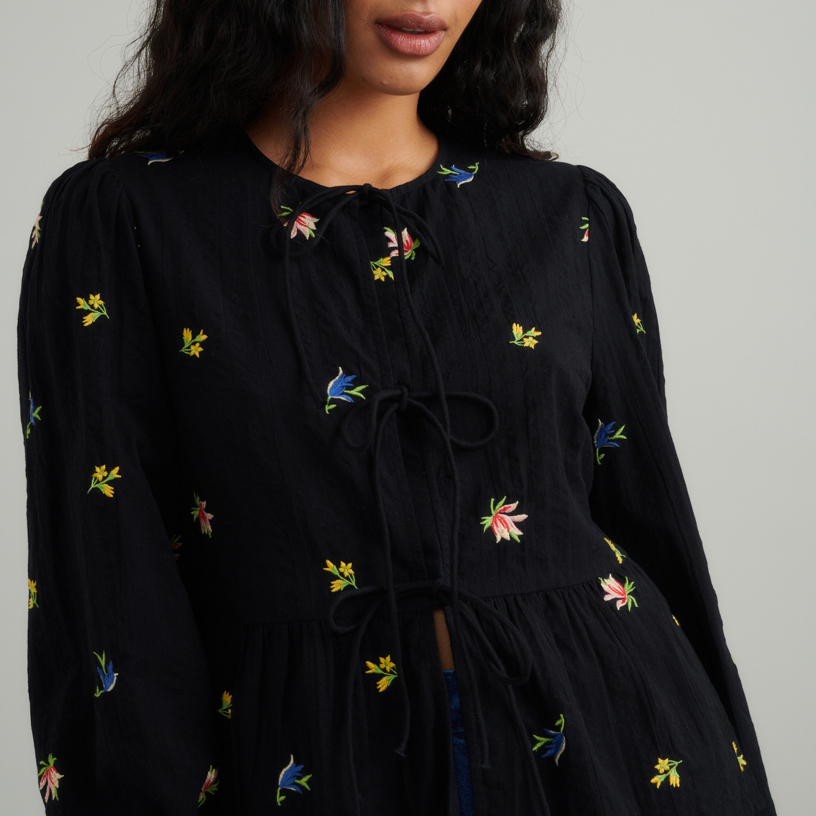 Nobody's Child Bernice Cotton-Cloqué Blouse - UK 6