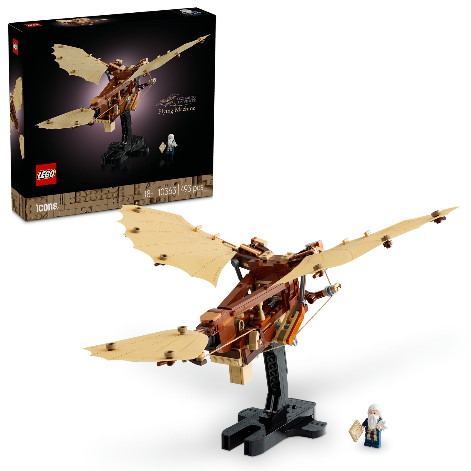 LEGO® Icons Leonardo da Vinci's Flying Machine Desk Decor Set for Adults 10363