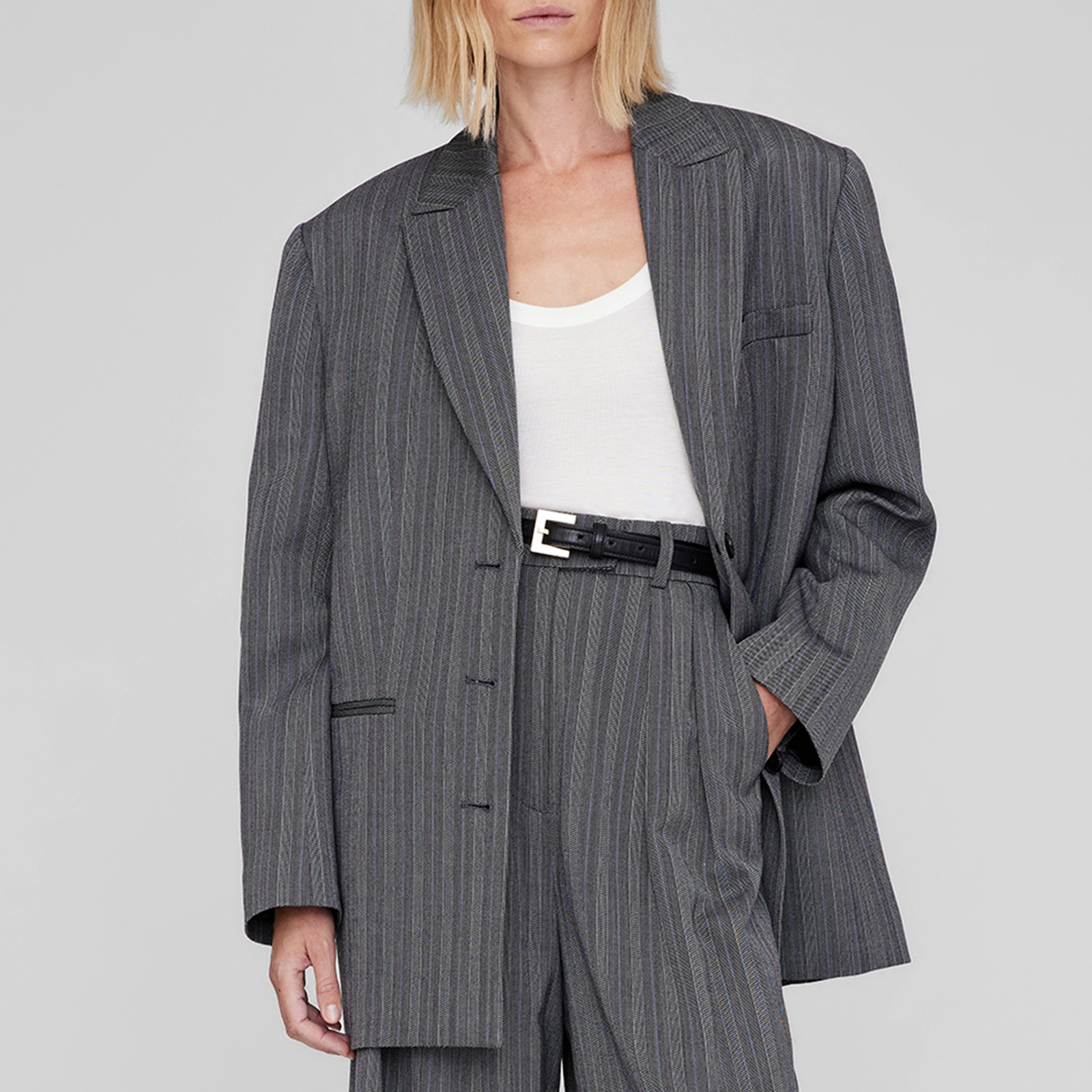 Anine Bing Declan Wool-Blend Blazer - S