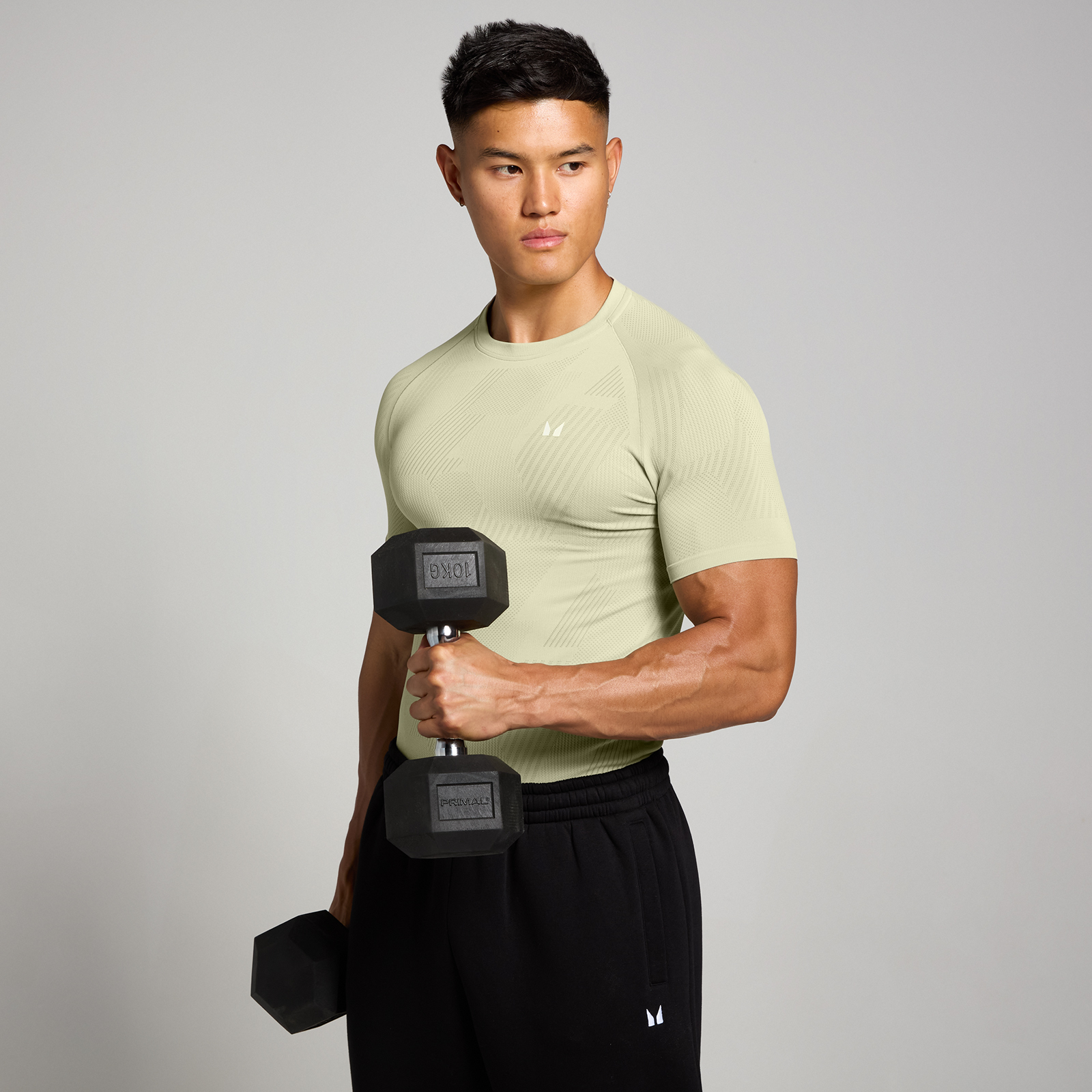 Myprotein UK MyProtein MP Men's Tempo Pillar Graphic Seamless Top - Warm Sage  - S