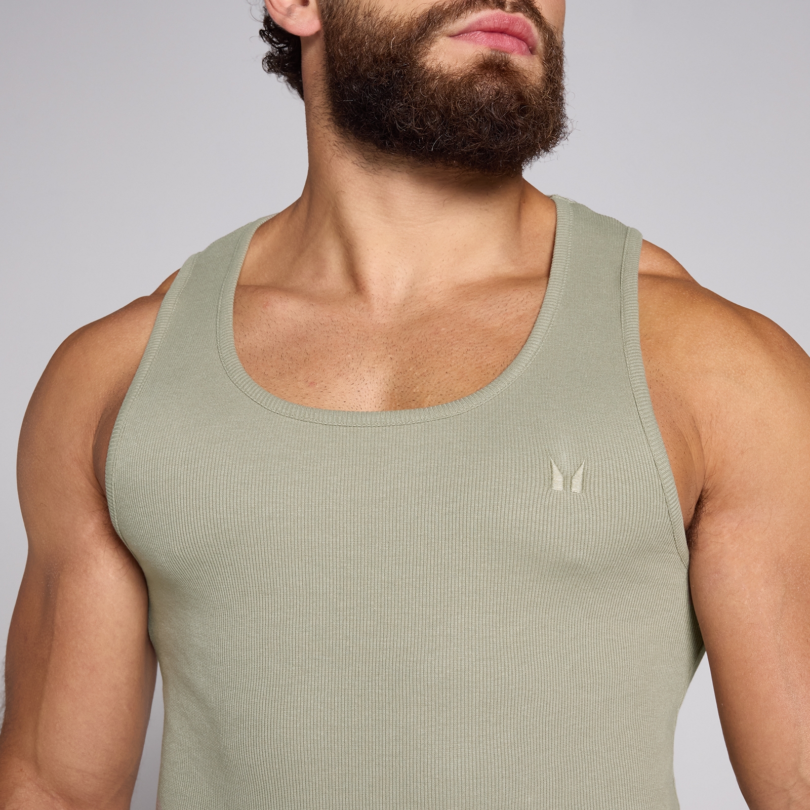 Thumbnail - MP Herren Geripptes Tanktop mit Muskelpassform – Dunkles Salbeigrün - XL