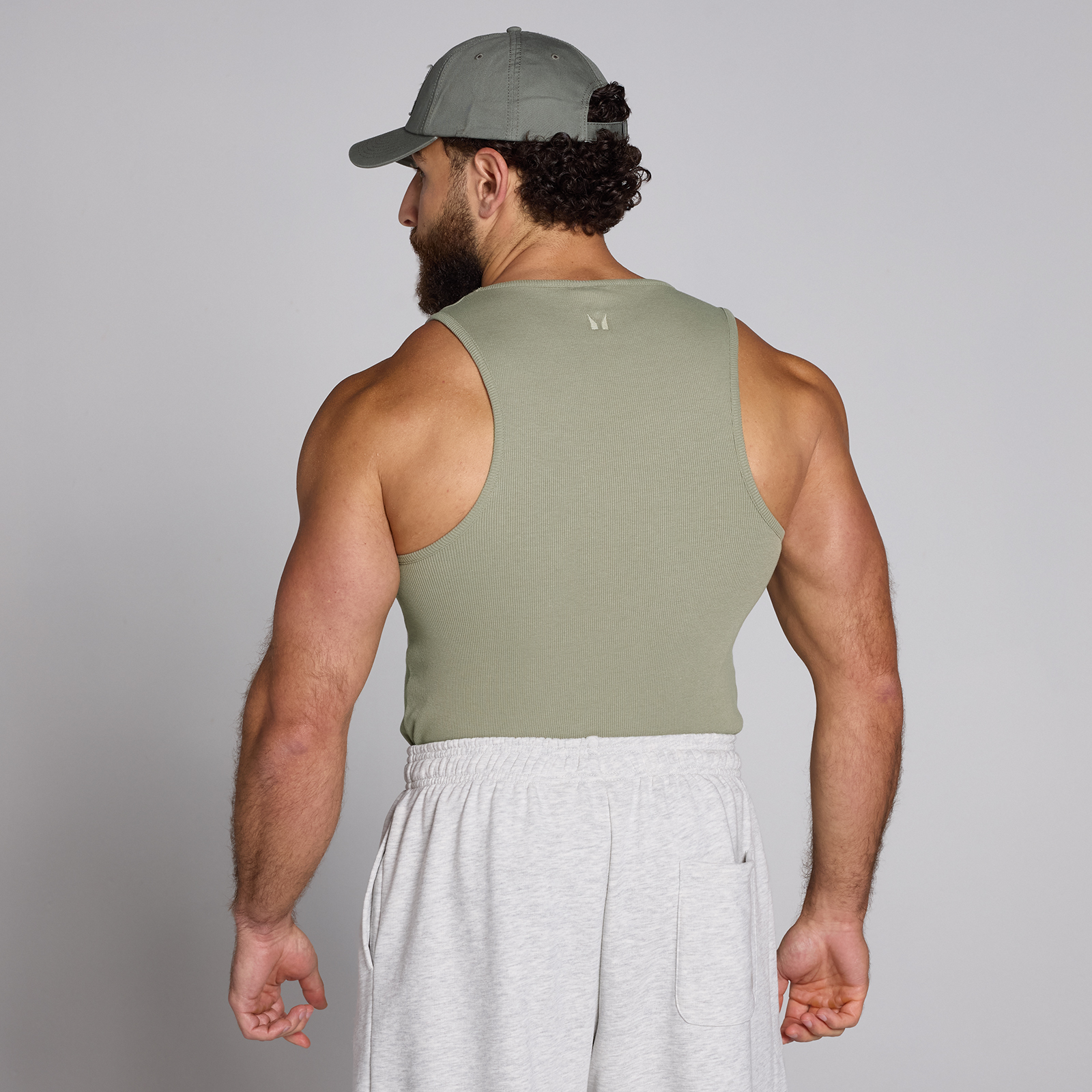 MP Herren Geripptes Tanktop mit Muskelpassform – Dunkles Salbeigrün - XL