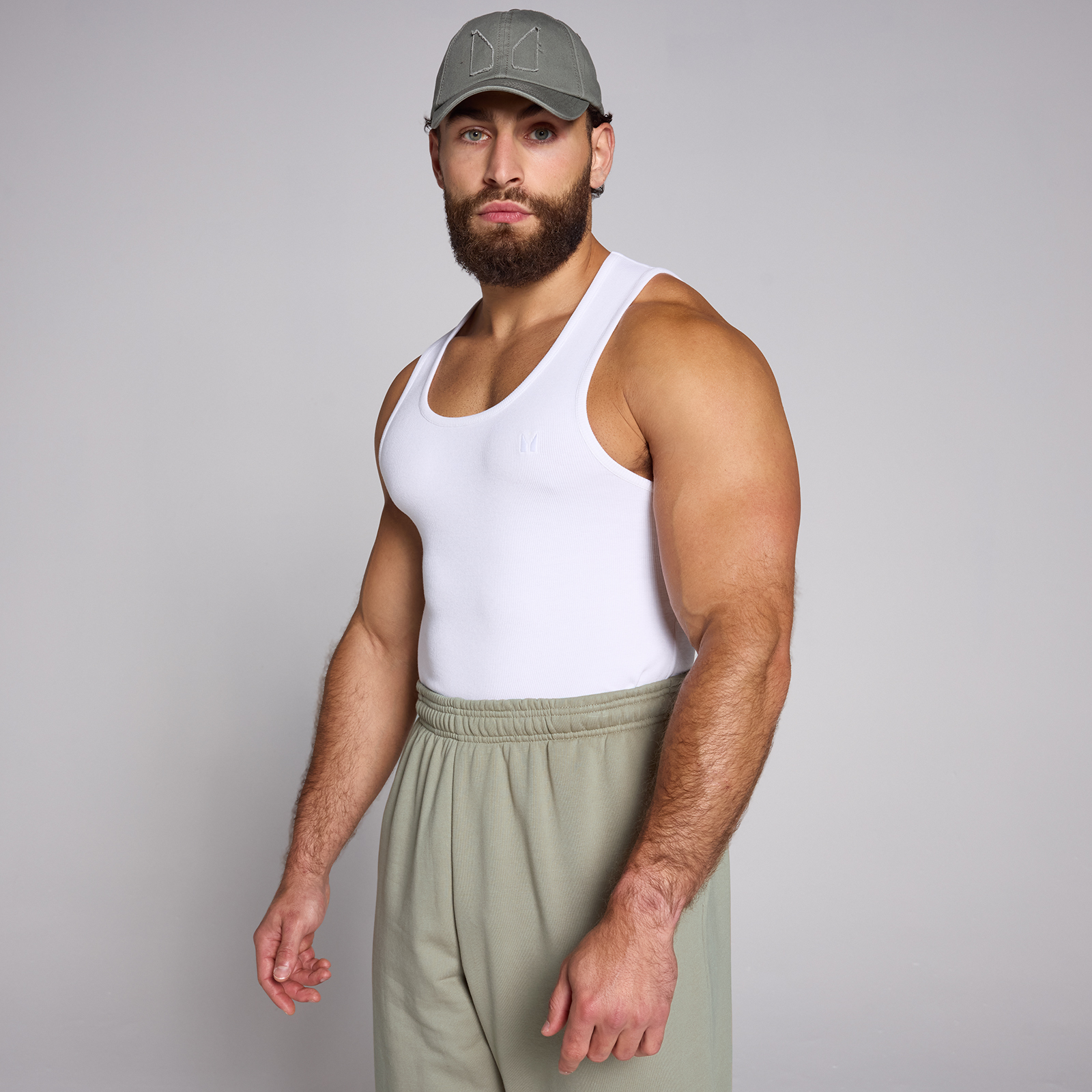 MP Men's Origin Ribbed Muscle Fit Tank - White - XS