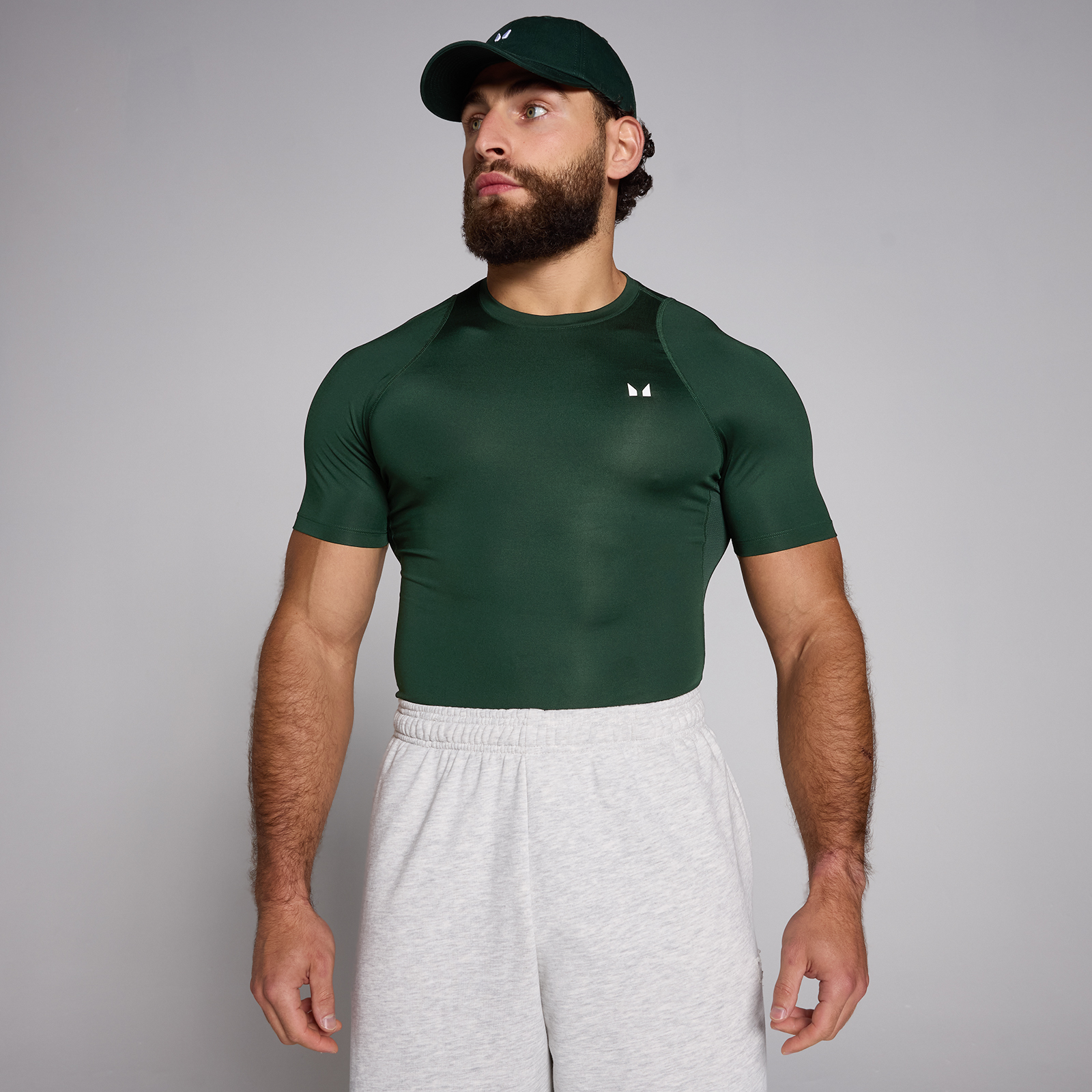 T-shirt sportiva aderente a maniche corte MP da uomo  - Smeraldo scuro  - XS