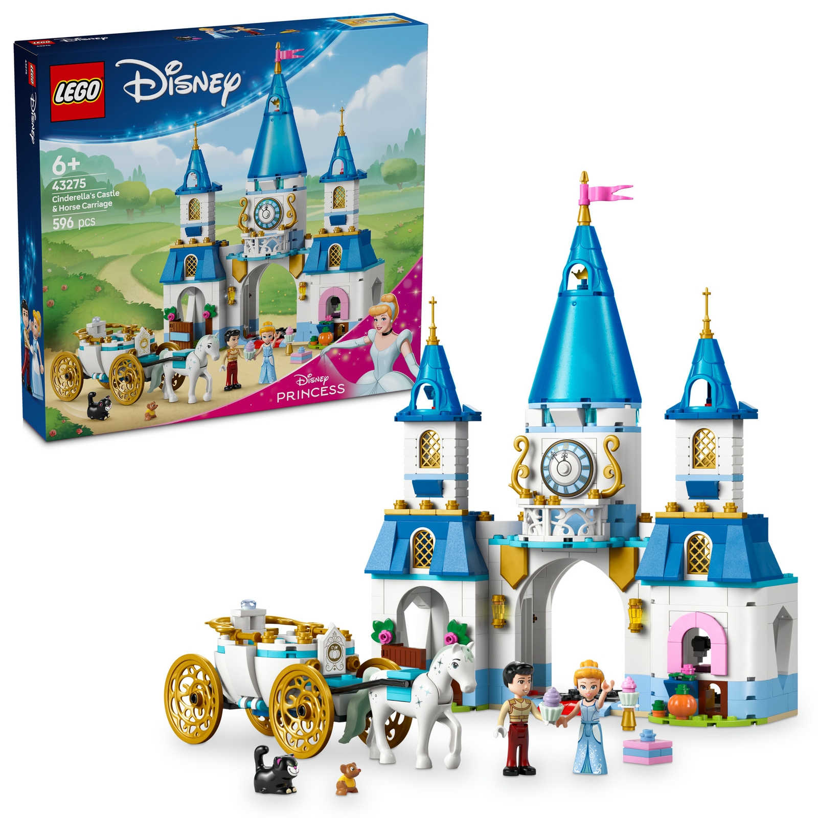 LEGO Disney 43275 Cinderellas Schloss und Pferdekutsche