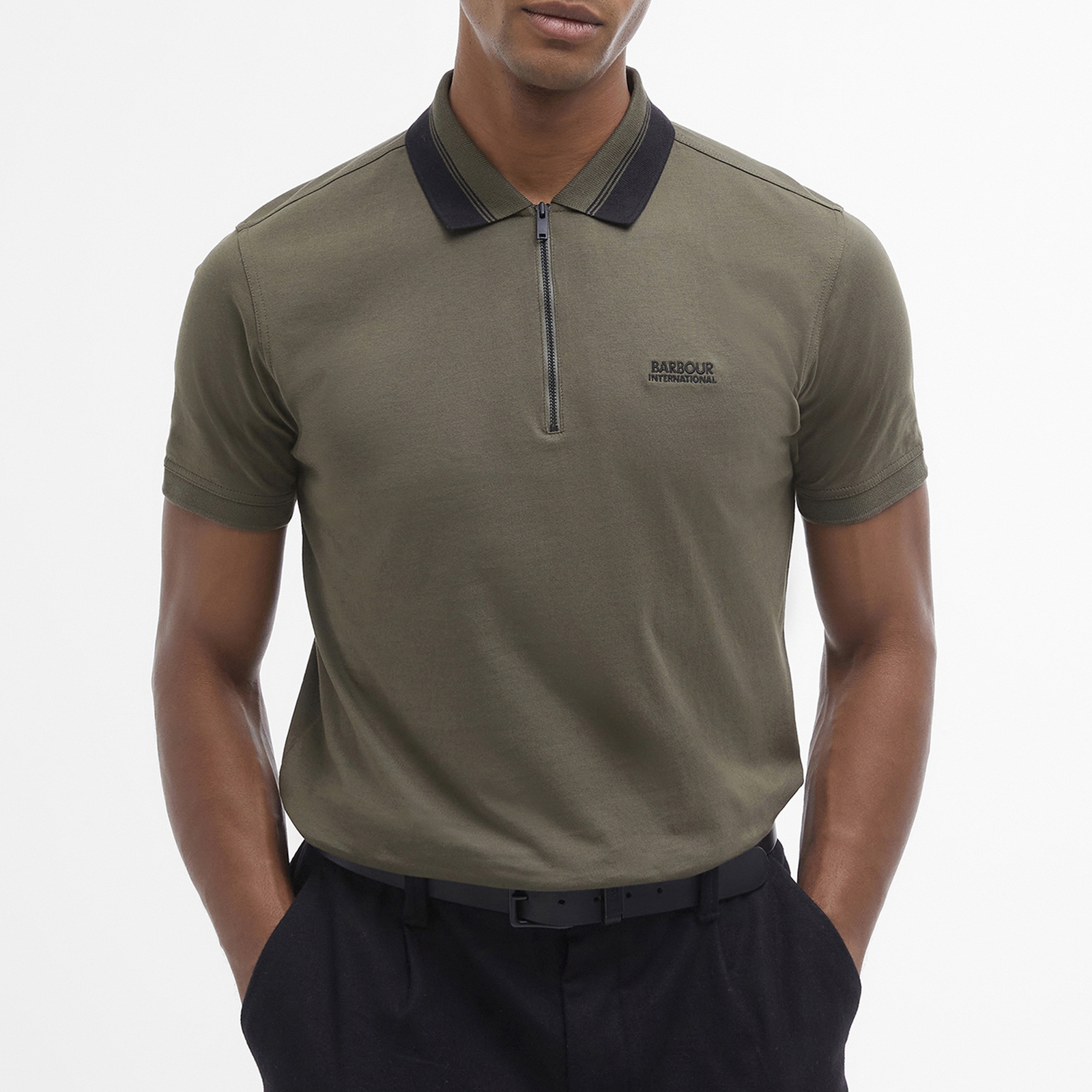 Barbour International Orton Tipped Cotton-Jersey Polo Shirt - L