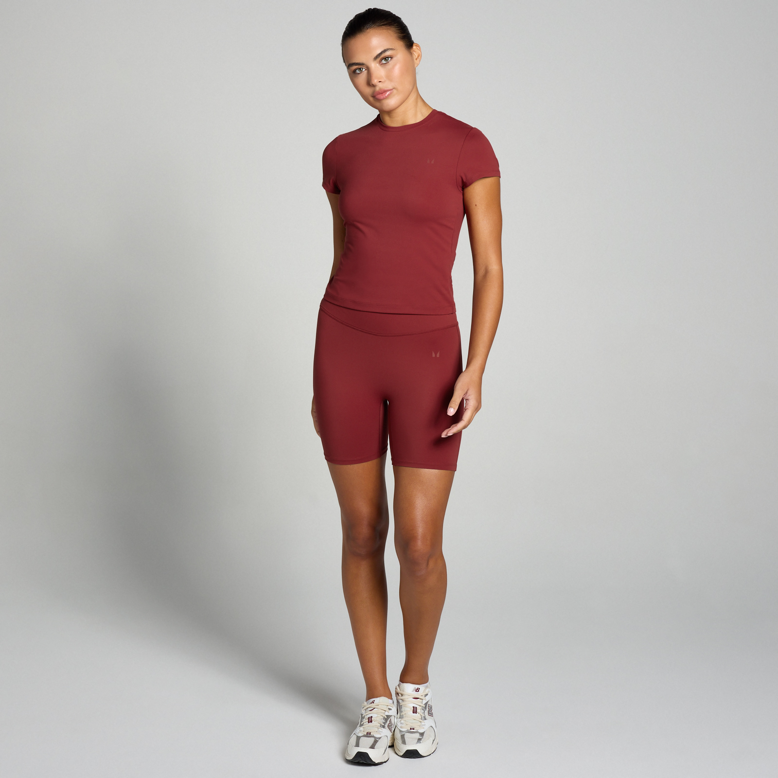 5059883395784 - MP Damen Tempo Body Fit Kurzarm-T-Shirt – Kirsche - S