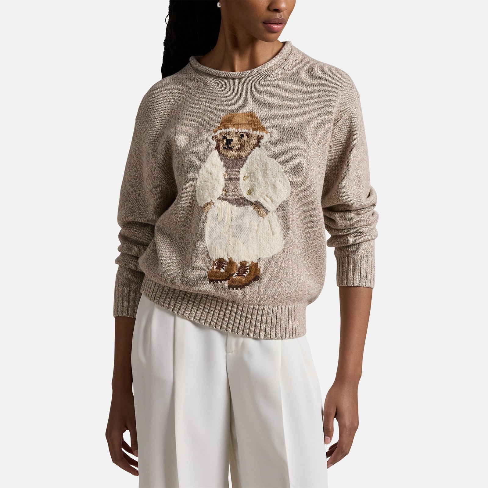 Polo Ralph Lauren Women's Bear Intarsia Cotton-Knit Pullover - Xs