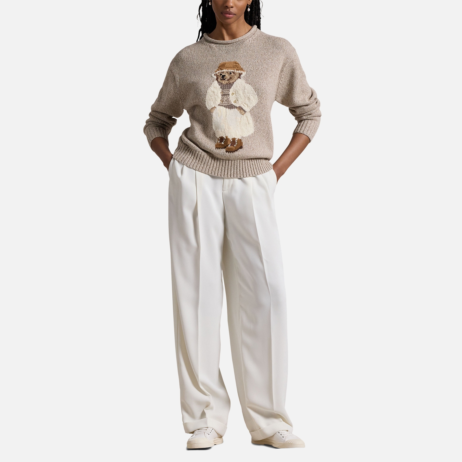 Polo Ralph Lauren Bear Intarsia Cotton-Knit Pullover - XL