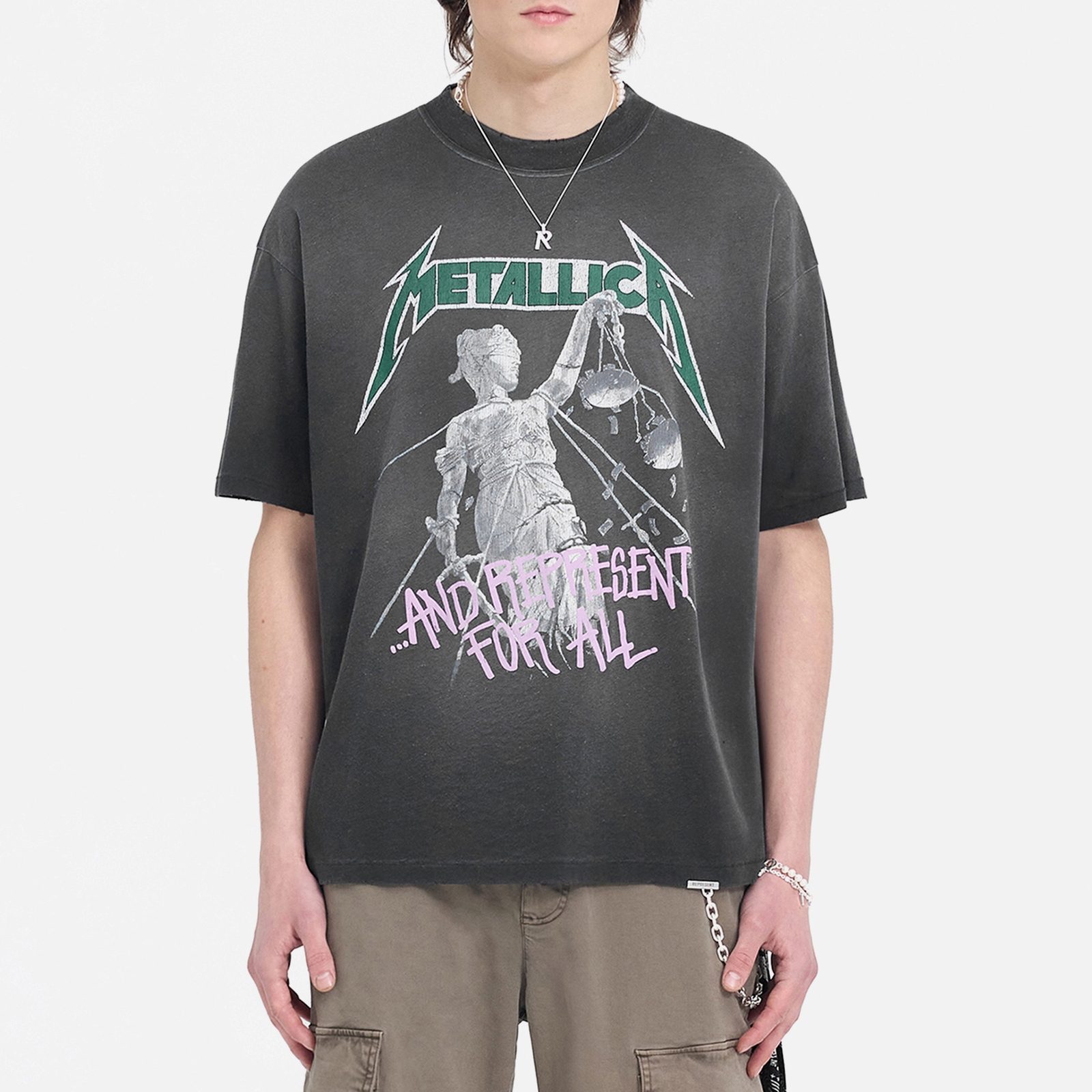 REPRESENT x Metallica Justice Cotton-Blend Jersey T-Shirt - M
