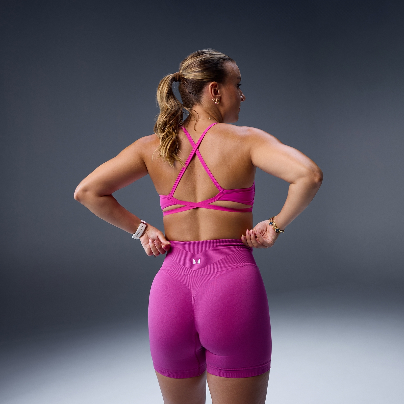 MP Women's Tempo Strappy Back Sports Bra - Violet Pink - S
