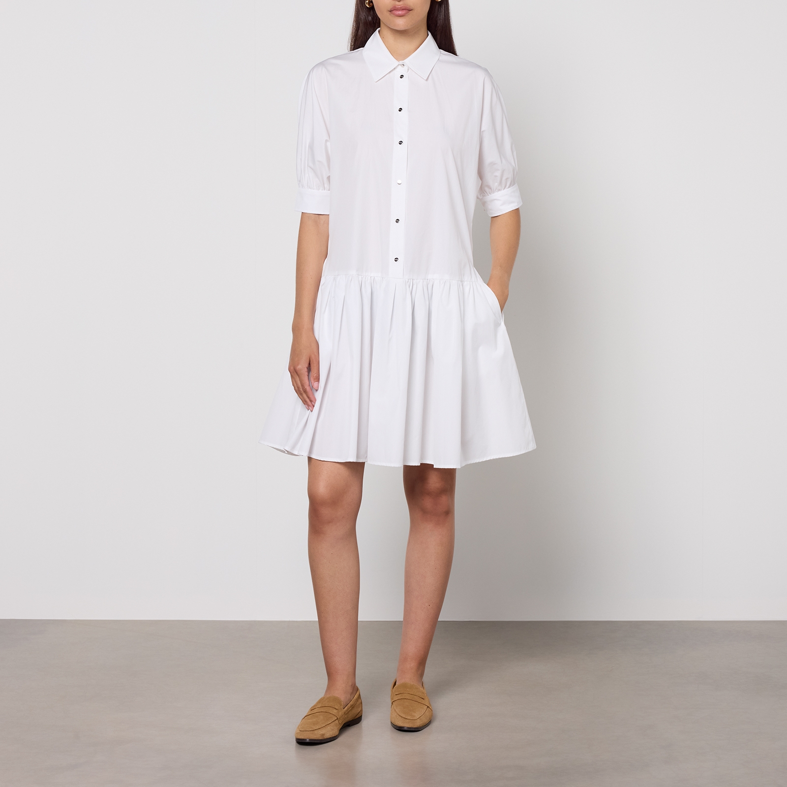 Max Mara Studio Caronte Cotton-Poplin Dress - UK 14