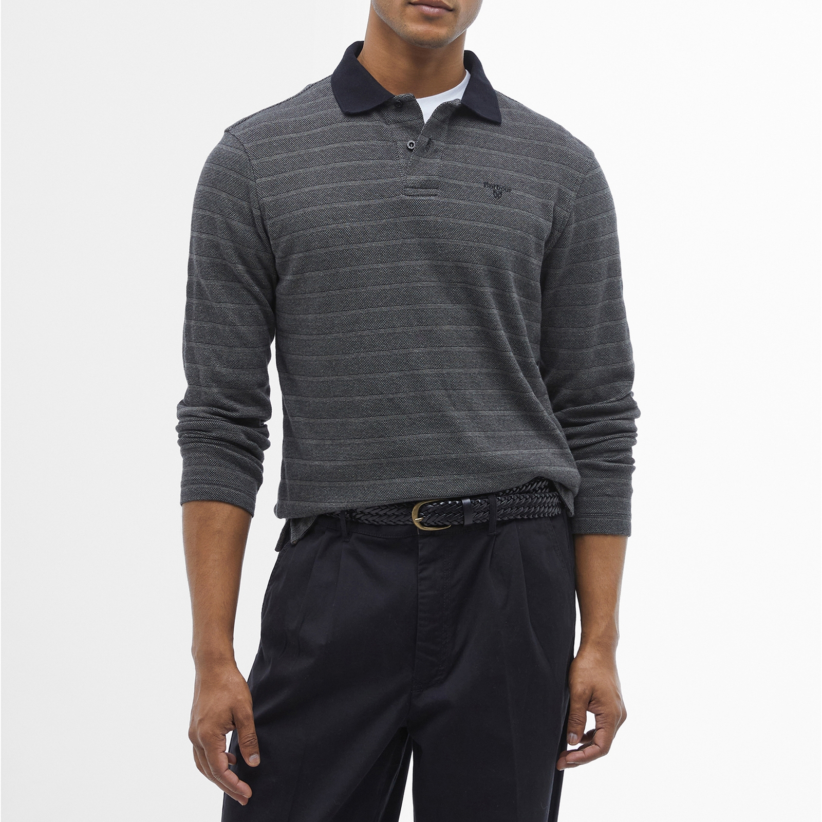 Barbour Cleveland Long-Sleeved Cotton-Piqué Polo Shirt - L