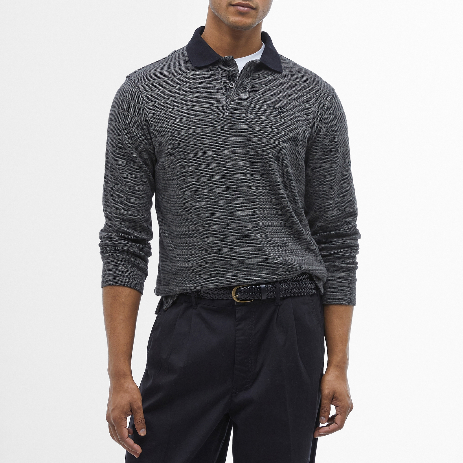 Barbour Cleveland Long-Sleeved Cotton-Piqué Polo Shirt – S