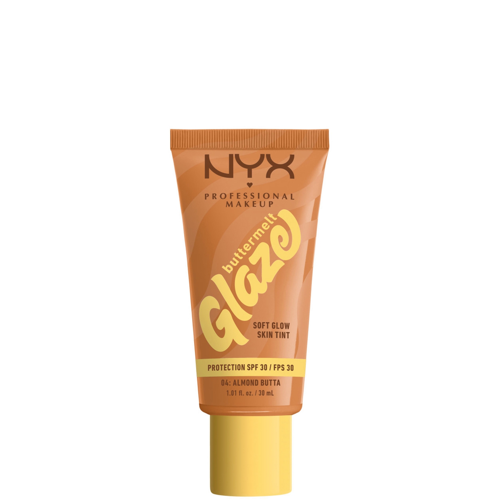 NYX Professional Makeup Buttermelt Glaze Soft Glow Skin Tint + SPF/FPS 30 Foundation (Various Shades) - Almond