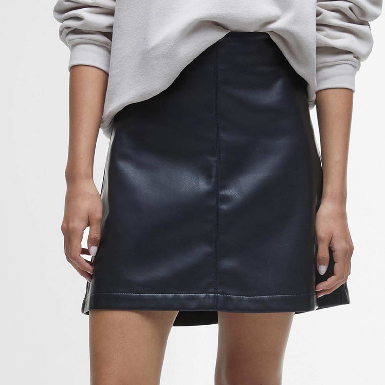 Barbour International Peyton Faux Leather Mini Skirt - UK 8