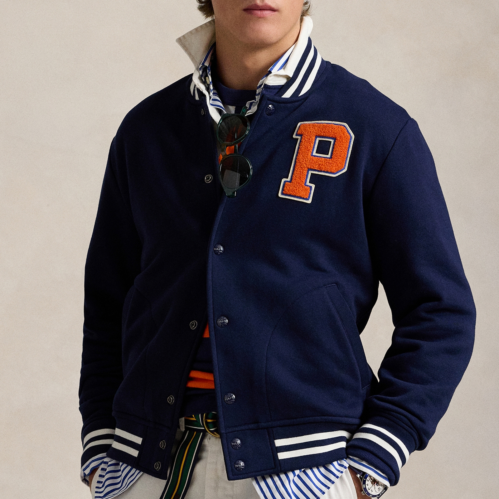 Polo Ralph Lauren Cotton-Jersey Baseball Jacket - XL