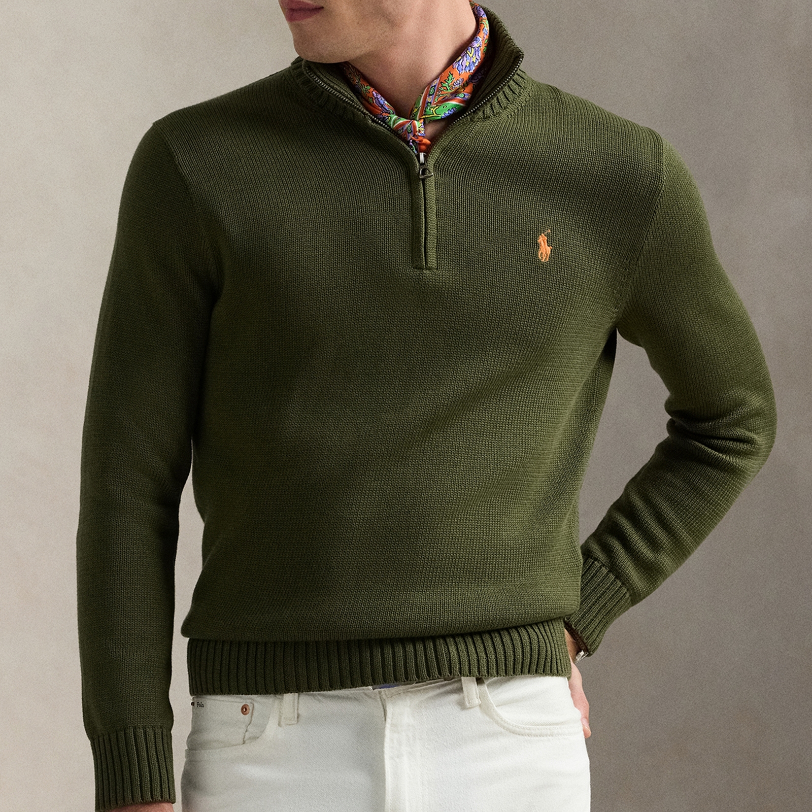 Polo Ralph Lauren Half Zip Cotton Knit Jumper - XL