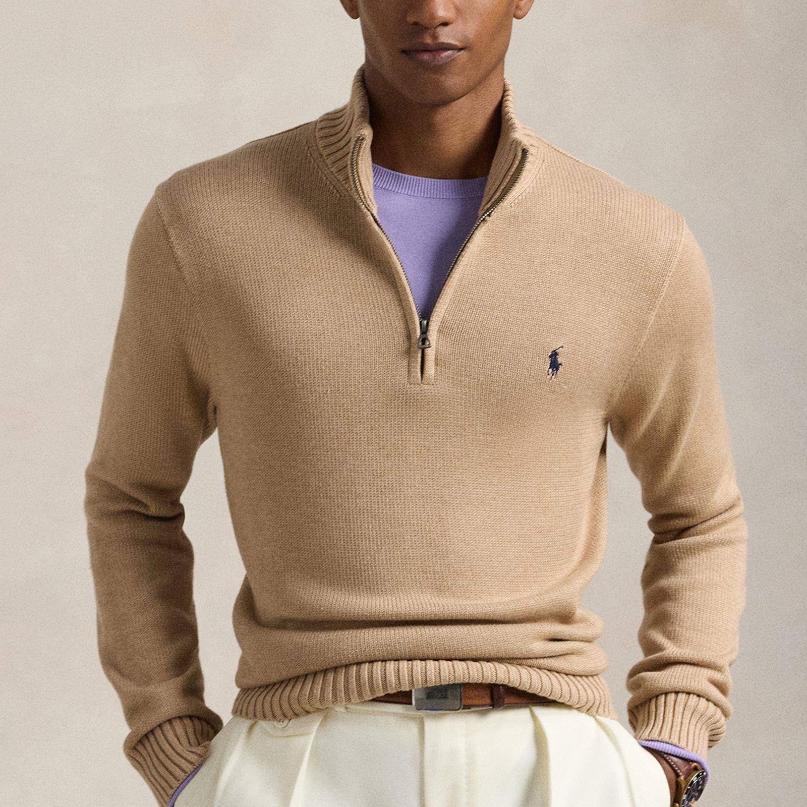 Polo Ralph Lauren Half Zip Cotton Knit Jumper - S