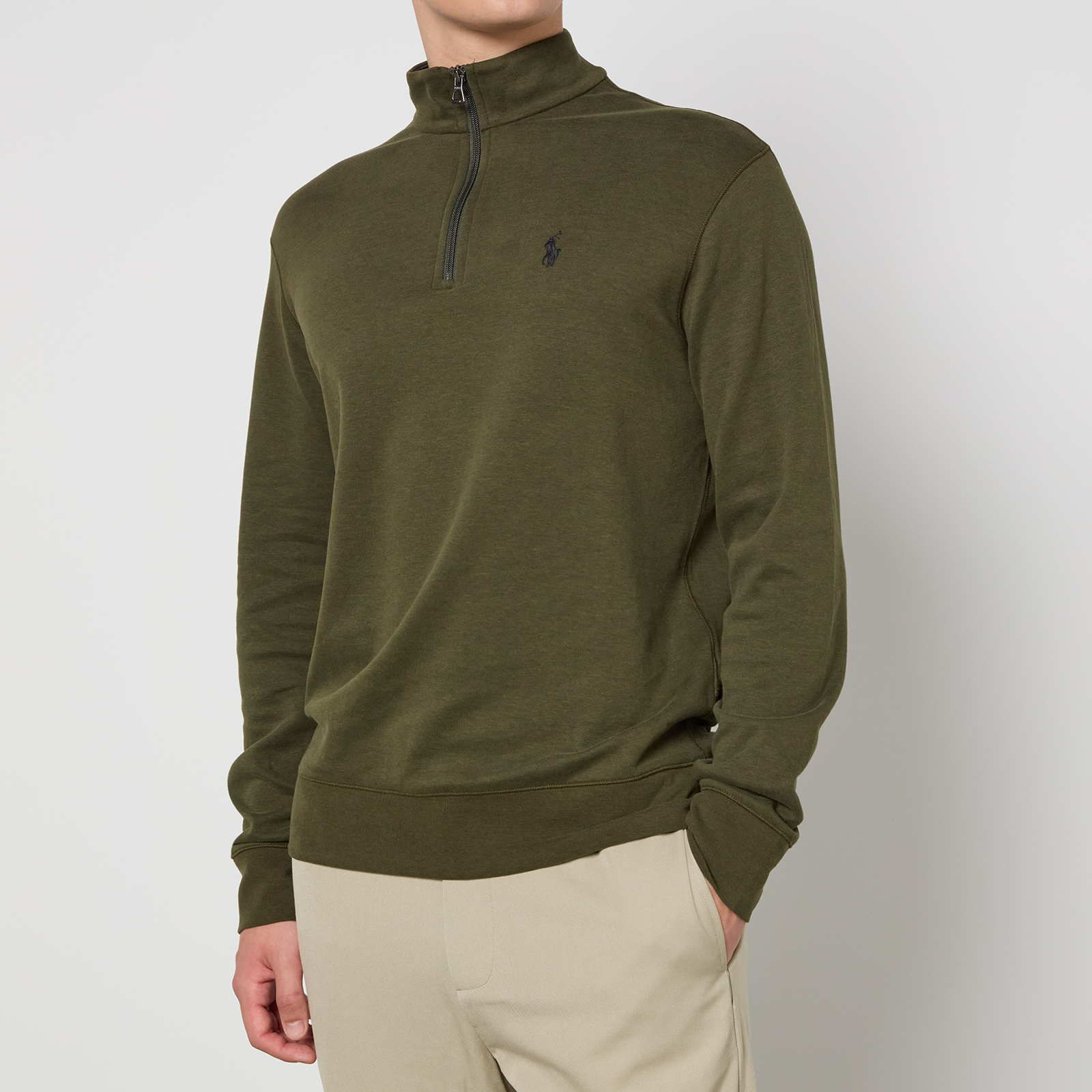 Polo Ralph Lauren Men's Half Zip Cotton Jumper - Armadillo - M