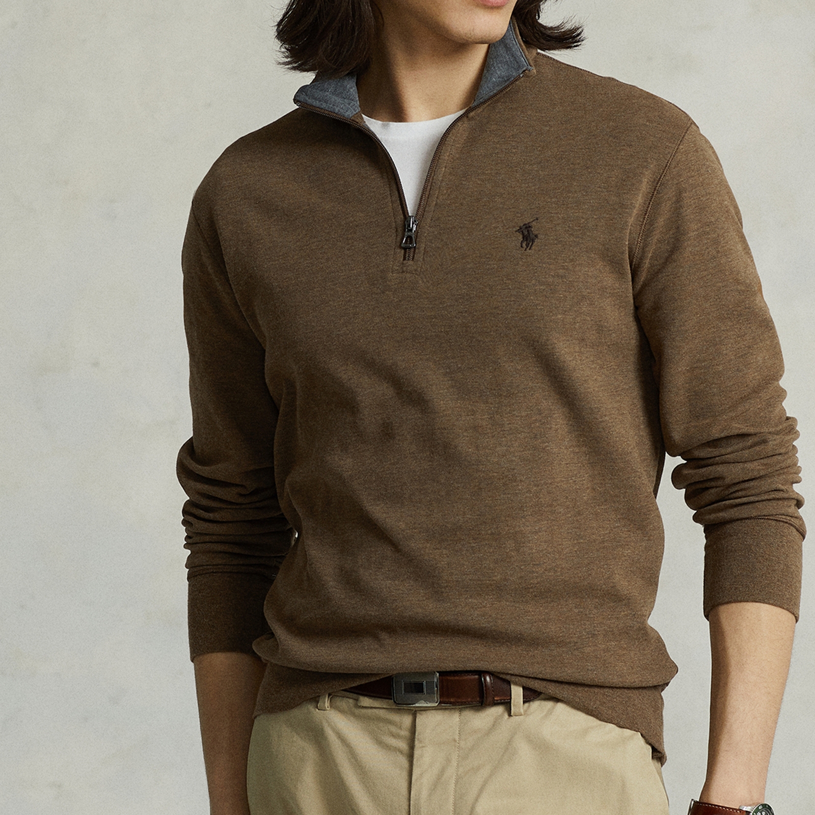 Polo Ralph Lauren Cotton-Jersey Half-Zip Jumper - S
