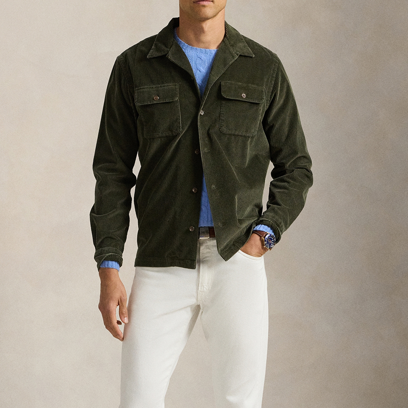 Polo Ralph Lauren Classic-Fit Cotton-Corduroy Shirt - M