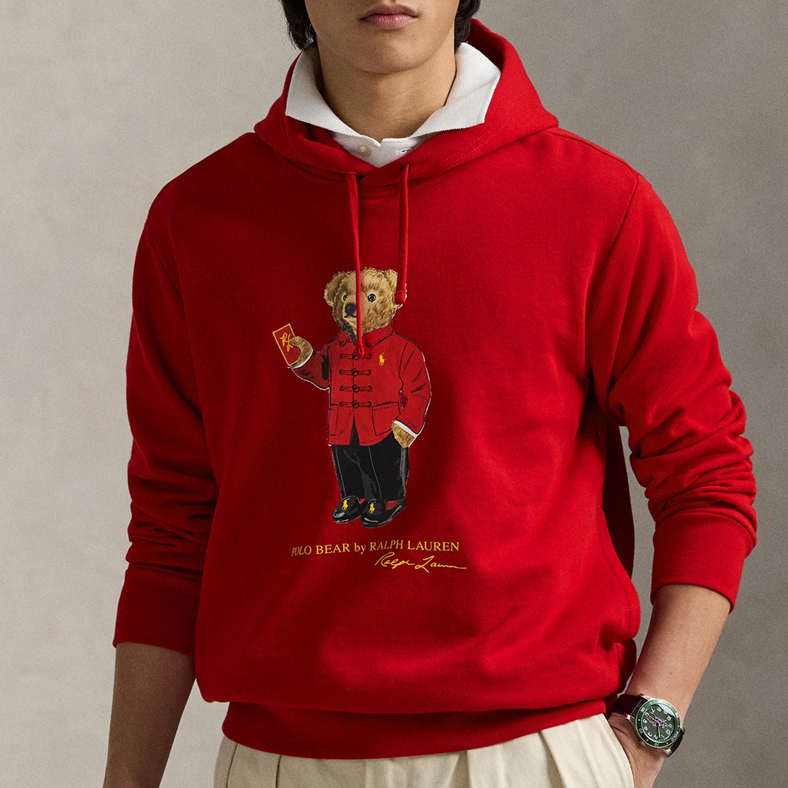 Polo Ralph Lauren Cotton-Jersey Bear Hoodie - XXL
