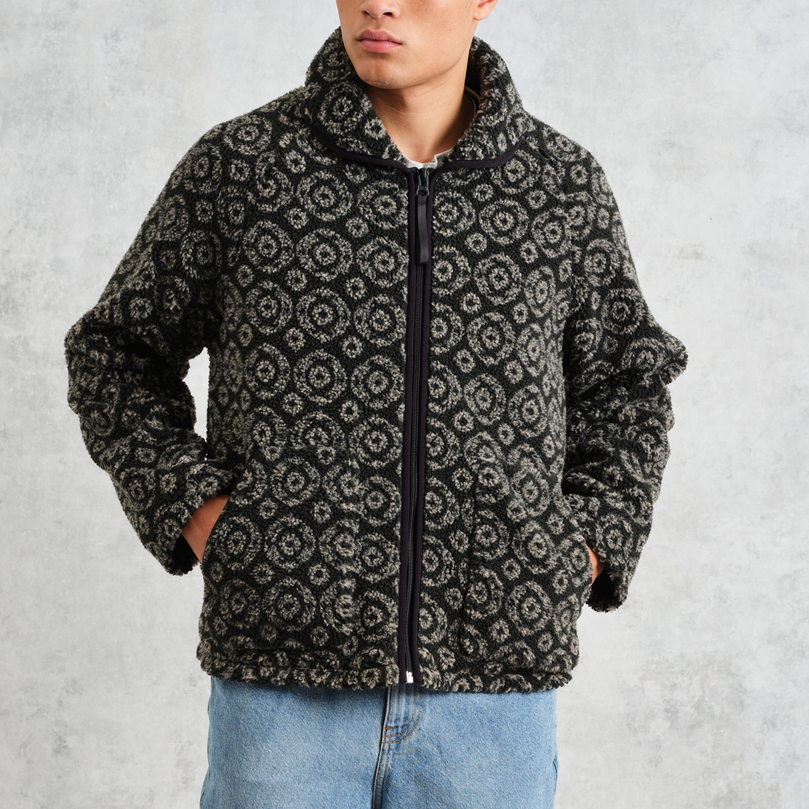 Wax London Tate Jacquard Fleece Jacket - M