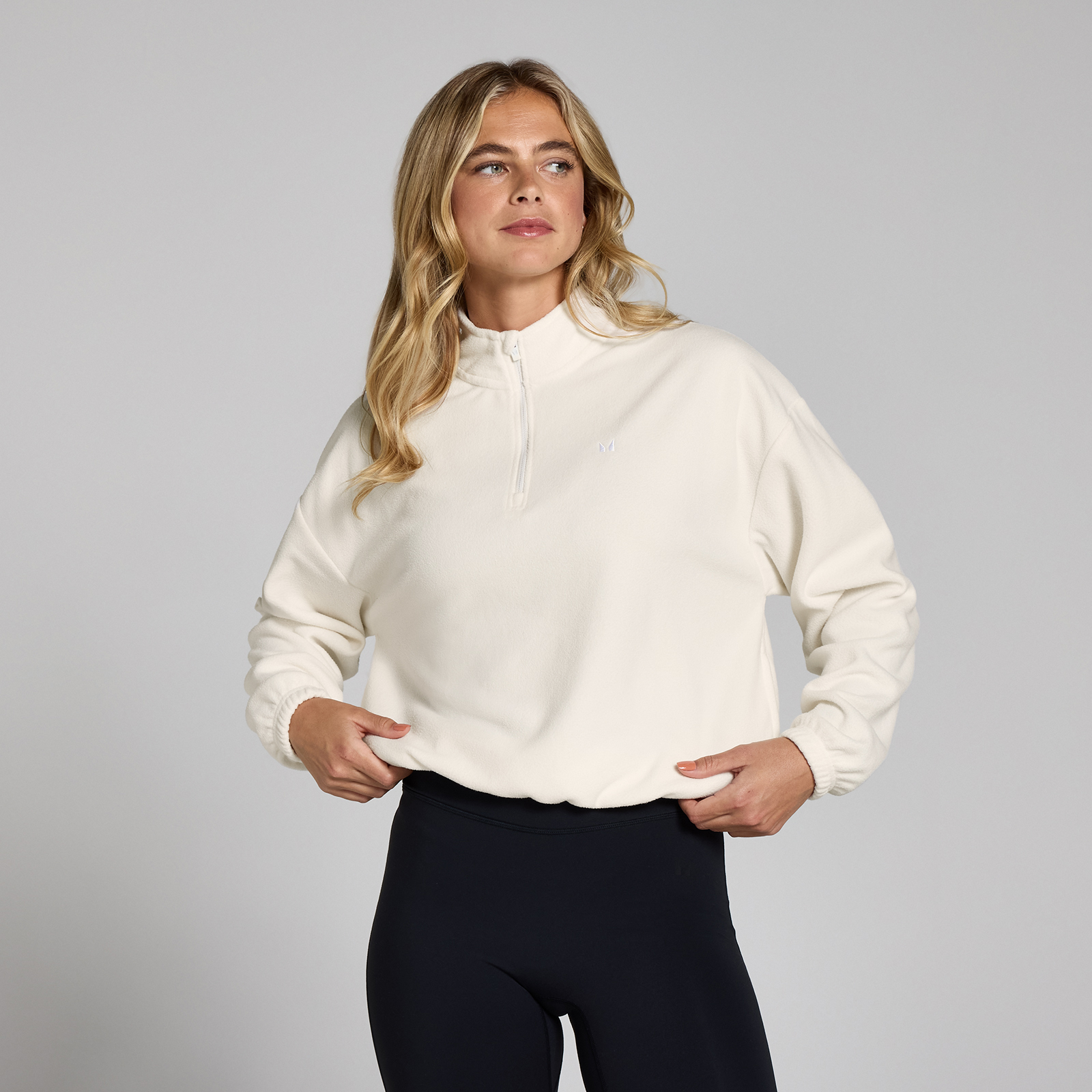 5059883392257 - MP Damen Fleece mit 1 4-Reißverschluss und Trichterkragen – Helles Cremeweiß - L