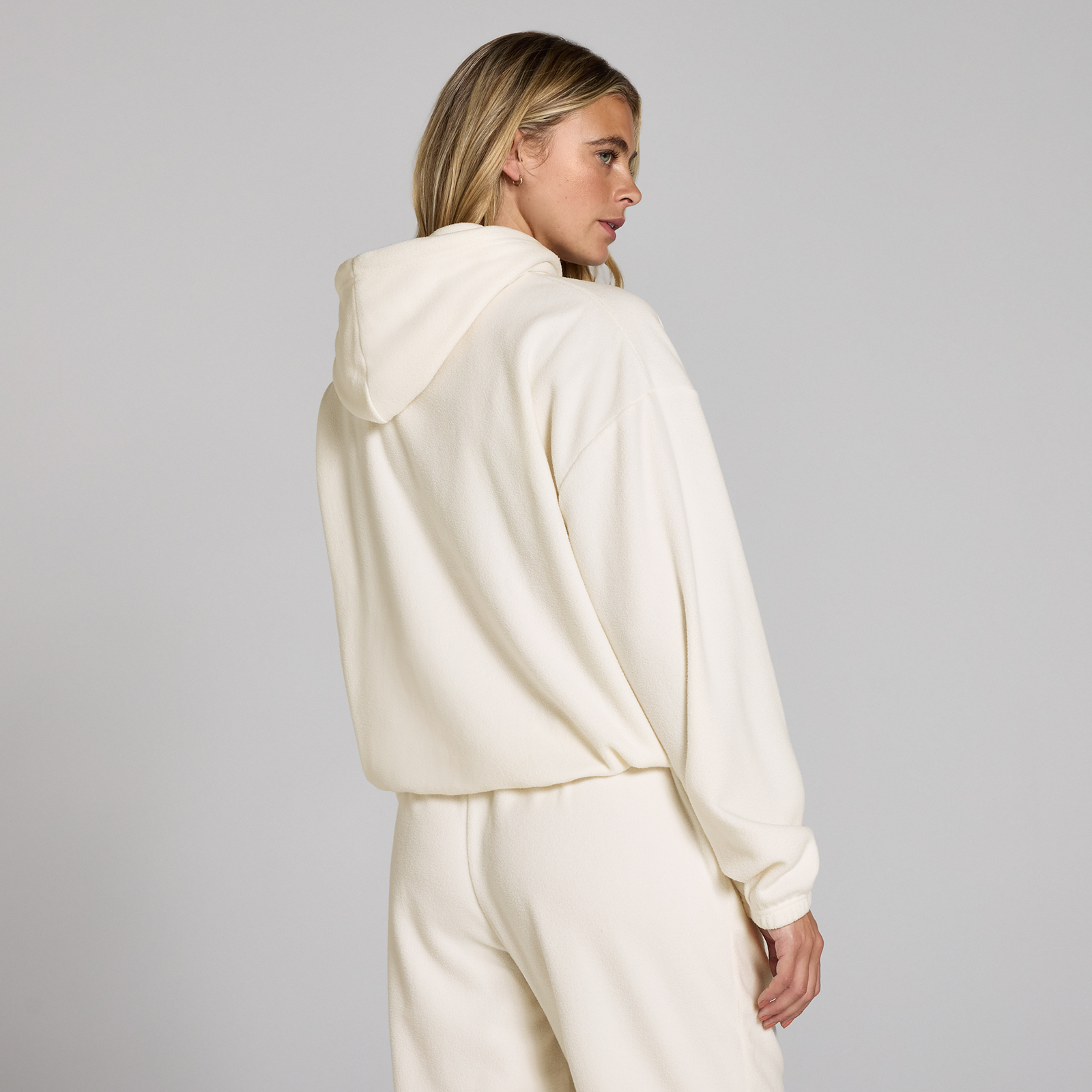 MP Damen Fleece-Kapuzenpulli – Helles Cremeweiß - M