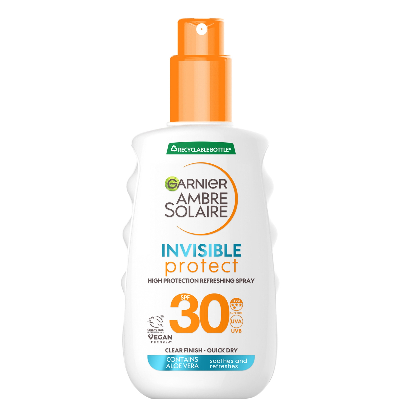 

Garnier Ambre Solaire Invisible Protect Sun Protection Spray SPF30 Invisible Finish Sun Cream Spray 150ml