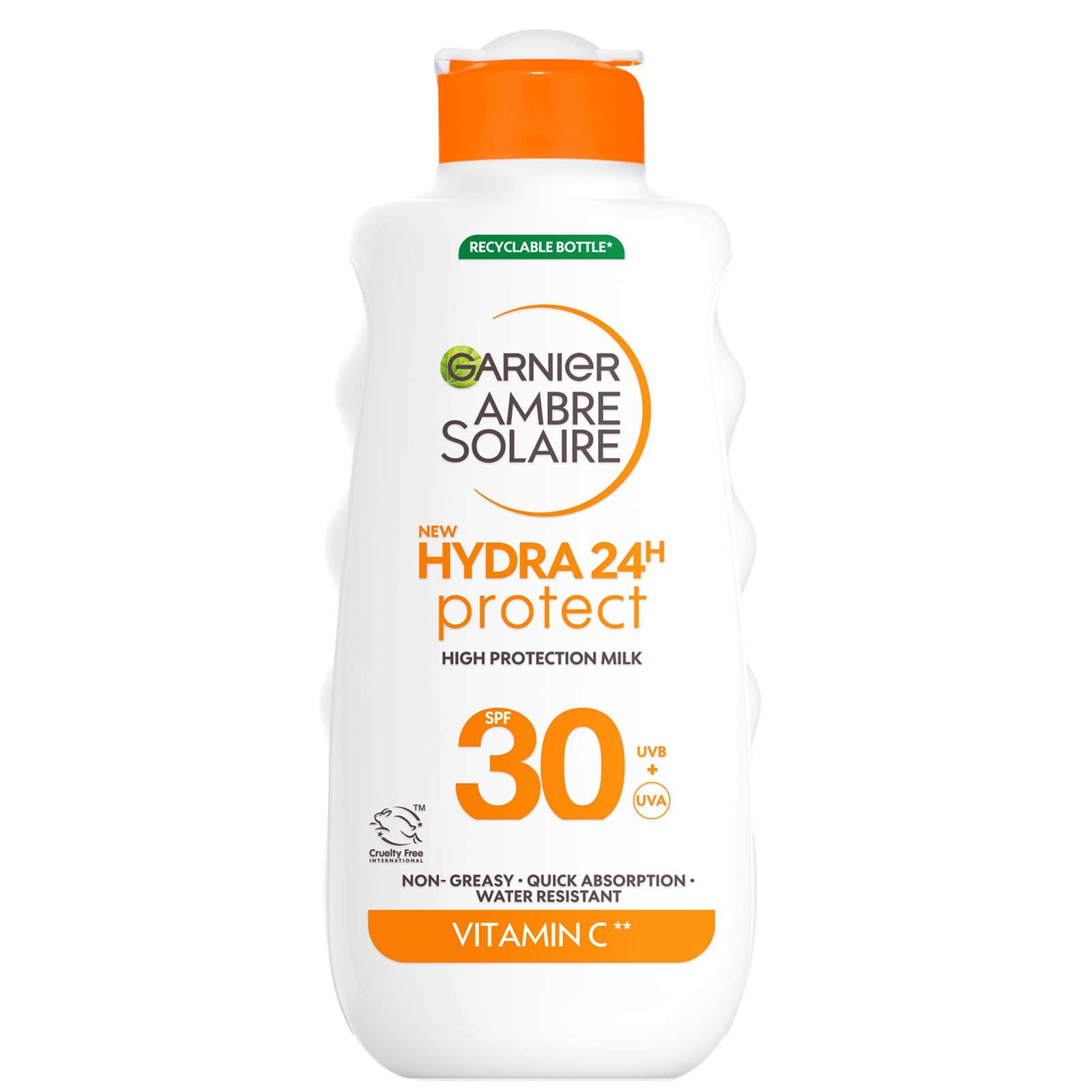 Garnier Ambre Solaire Spf 30 Hydra 24 Hour Protect Hydrating Sun Cream Lotion With Vitamin C, 175ml