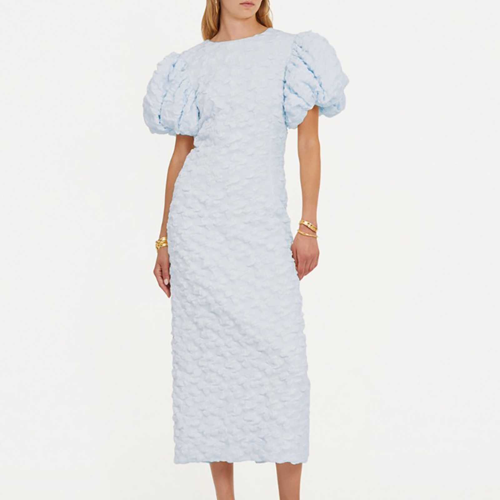 Rotate Birger Christensen Textured Cloqué Puffy Dress - UK 6
