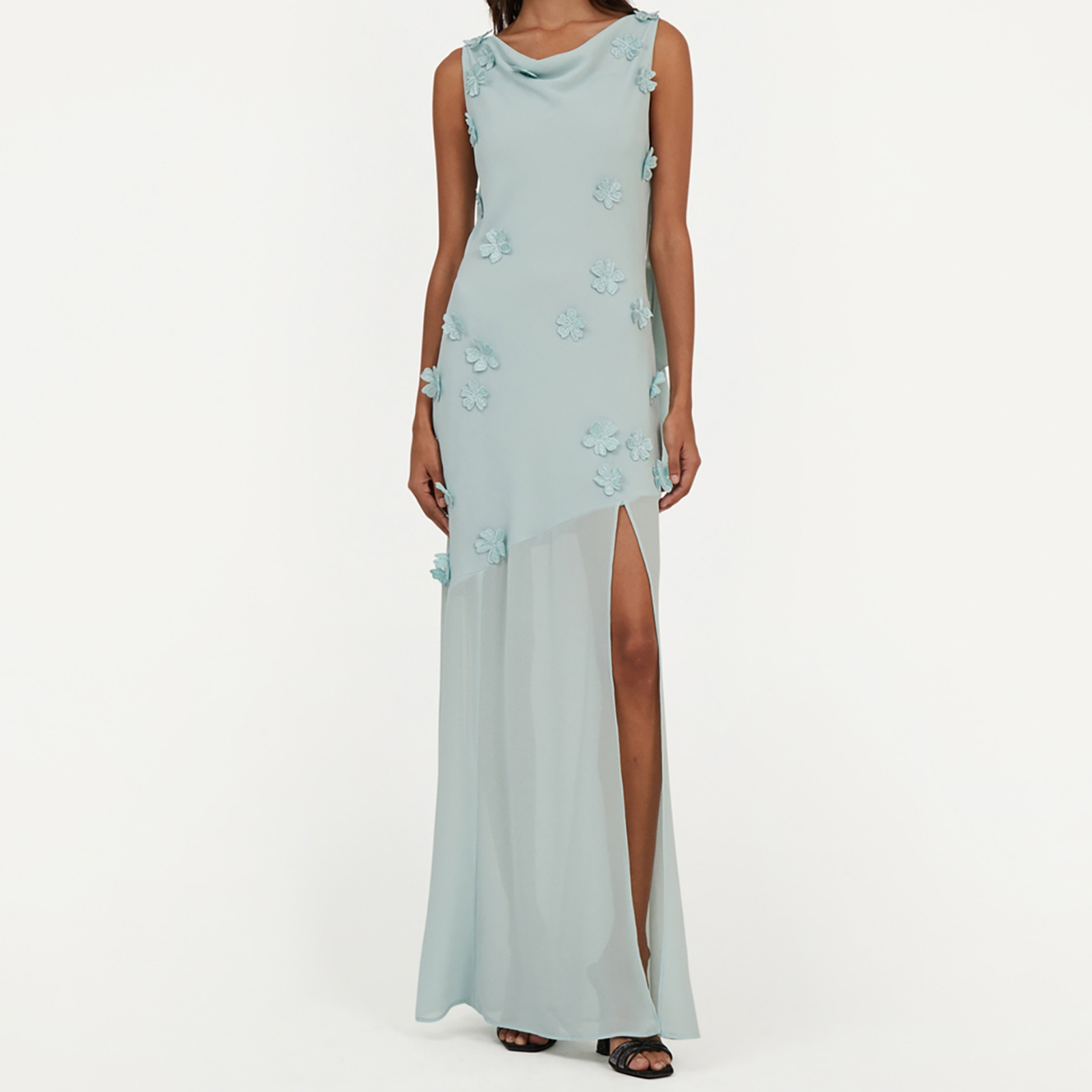 Rotate Birger Christensen Waterfall Chiffon Maxi Dress - UK 6
