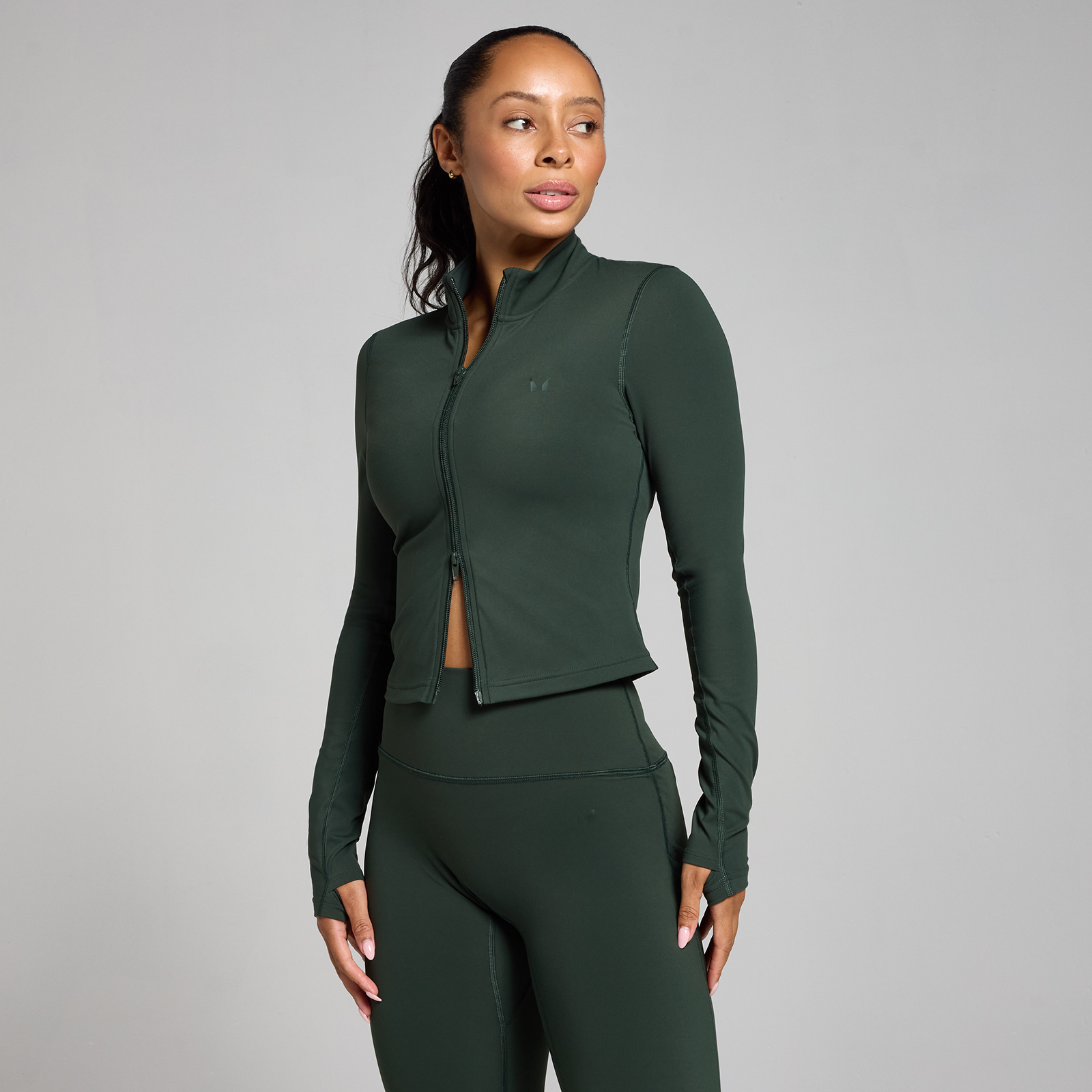 Myprotein UK MyProtein MP Women's Tempo Cropped Jacket - Dark Emerald - XL