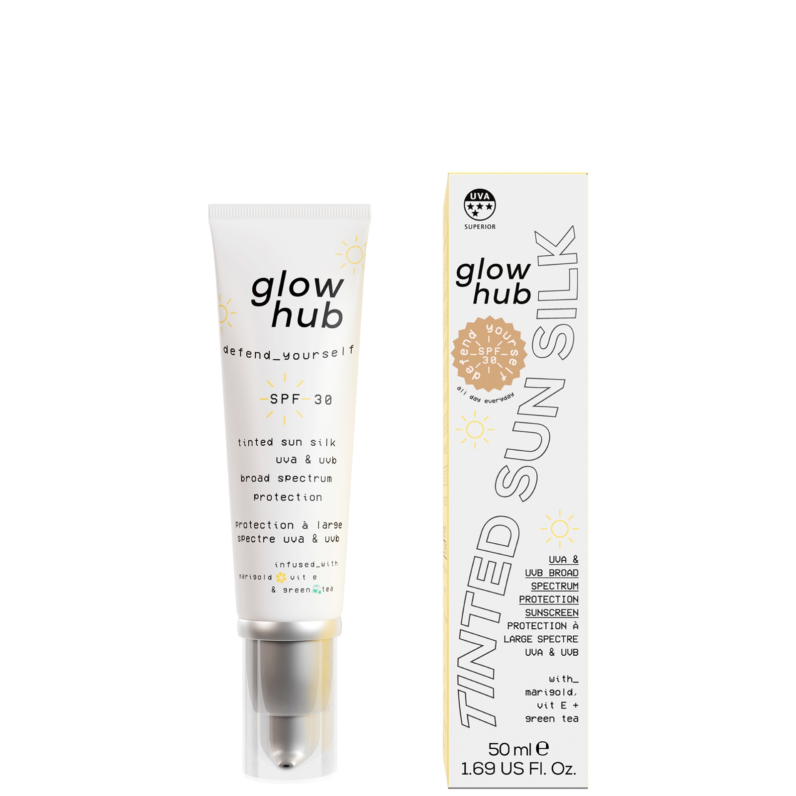 Glow Hub Tinted Sun Silk SPF 30 50ml (Various Shades) - All Day Everyday