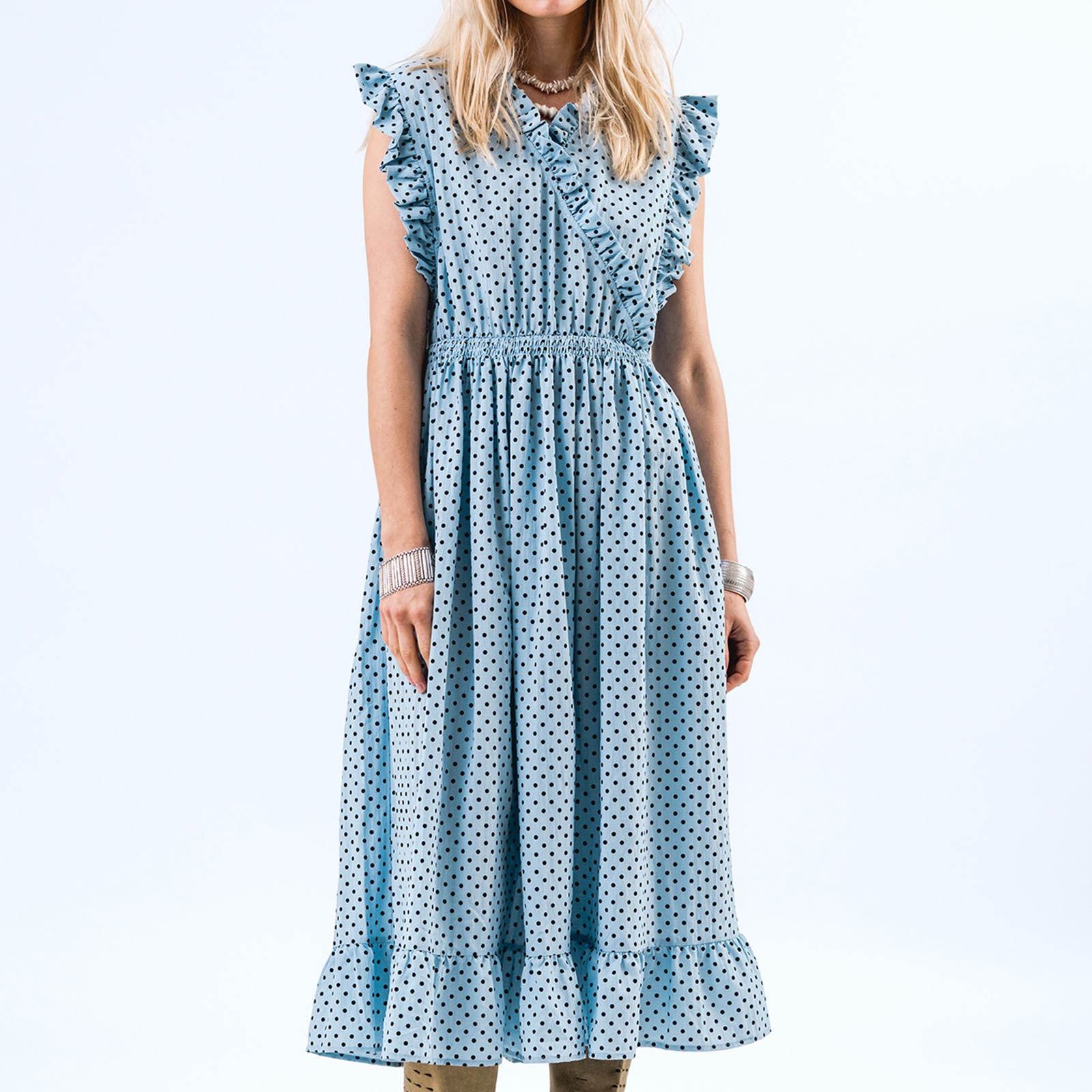 Lollys Laundry IdinaLL SL Polka-Dot Midi Dress - S