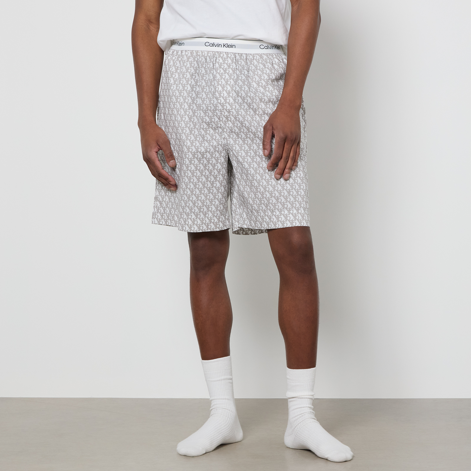 Calvin Klein Cotton-Poplin Sleep Shorts - M