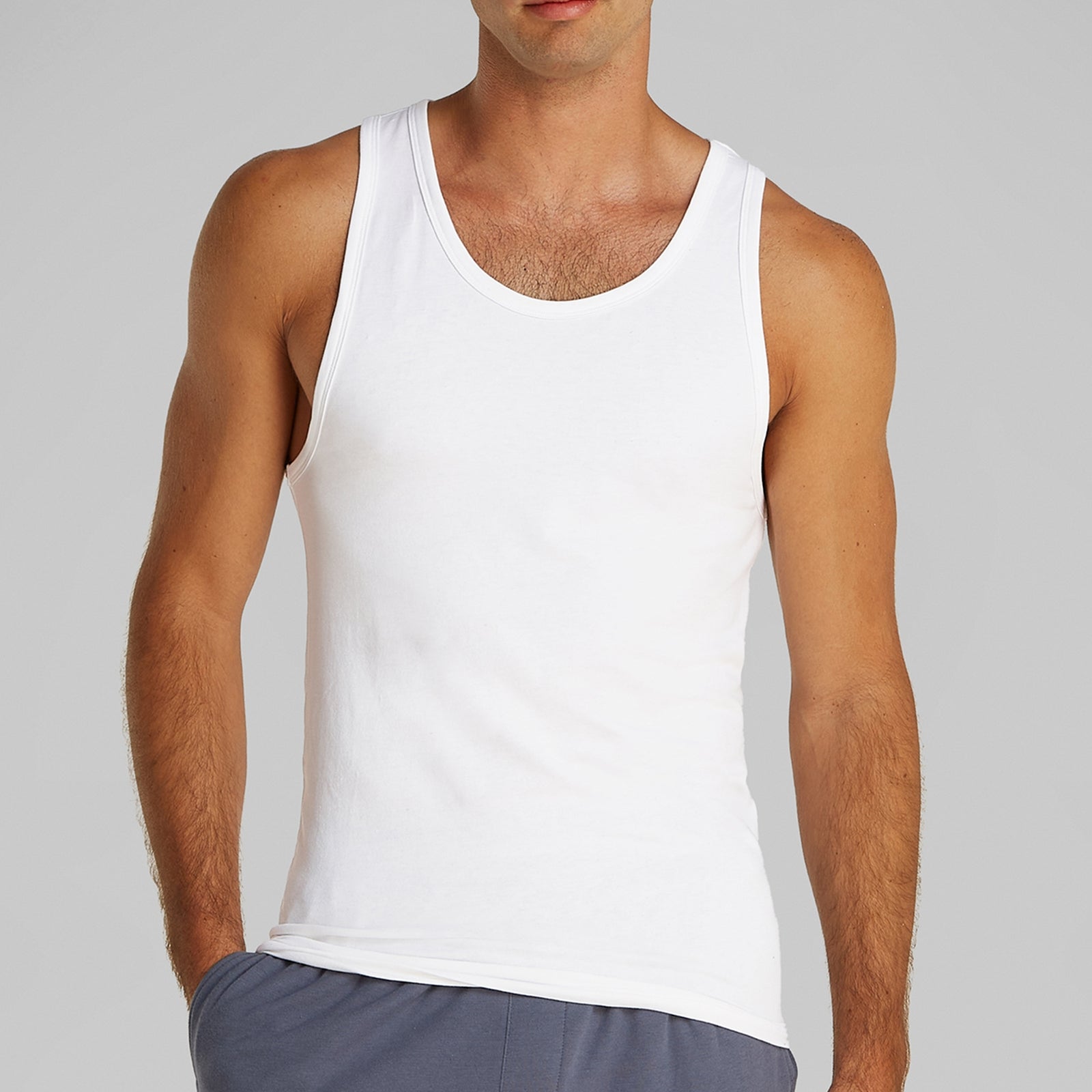Calvin Klein Men's 3-Pack Cotton-Blend Jersey Tank Tops - S