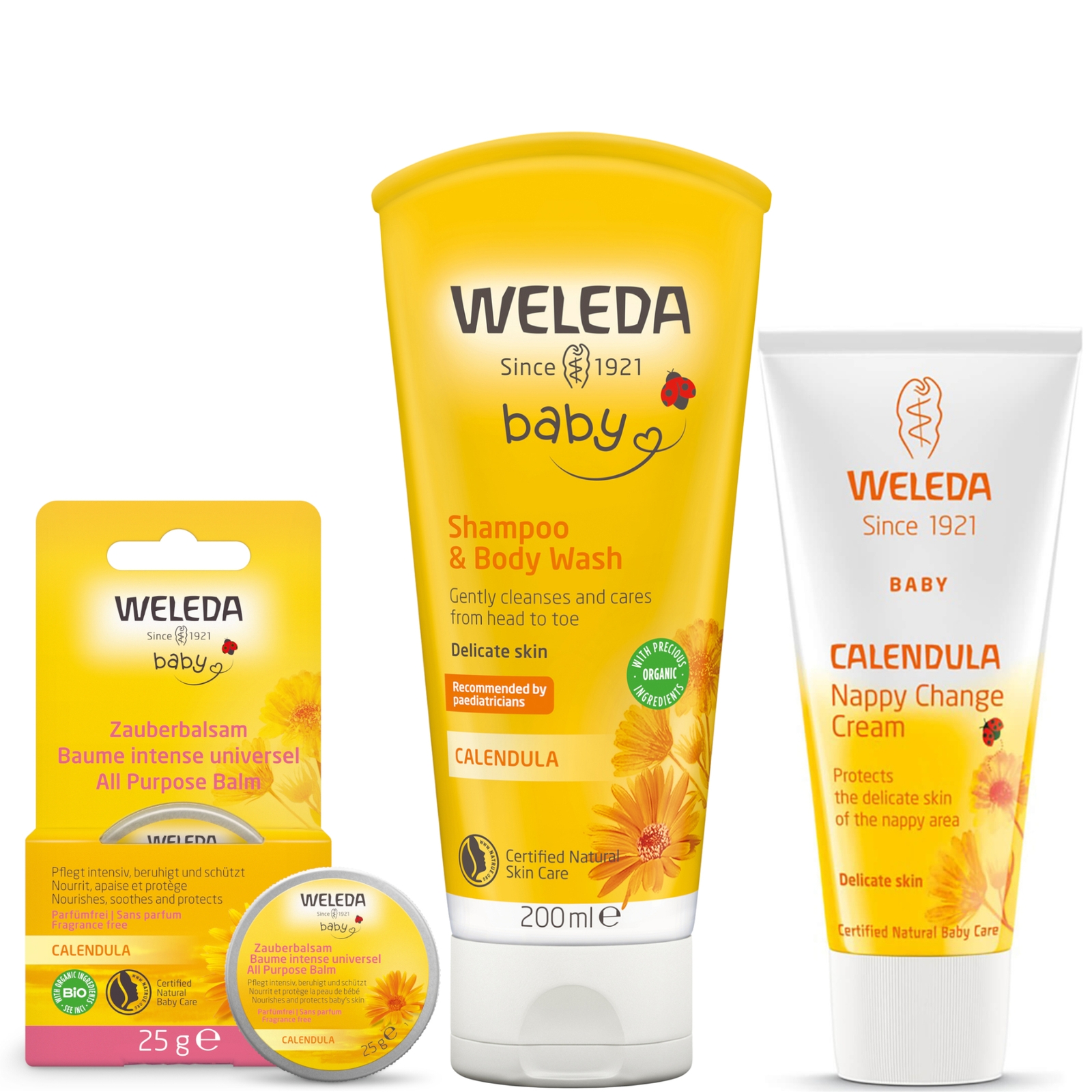 

Weleda Baby Shampoo & Body Wash + Nappy Cream + All Purpose Balm Bundle