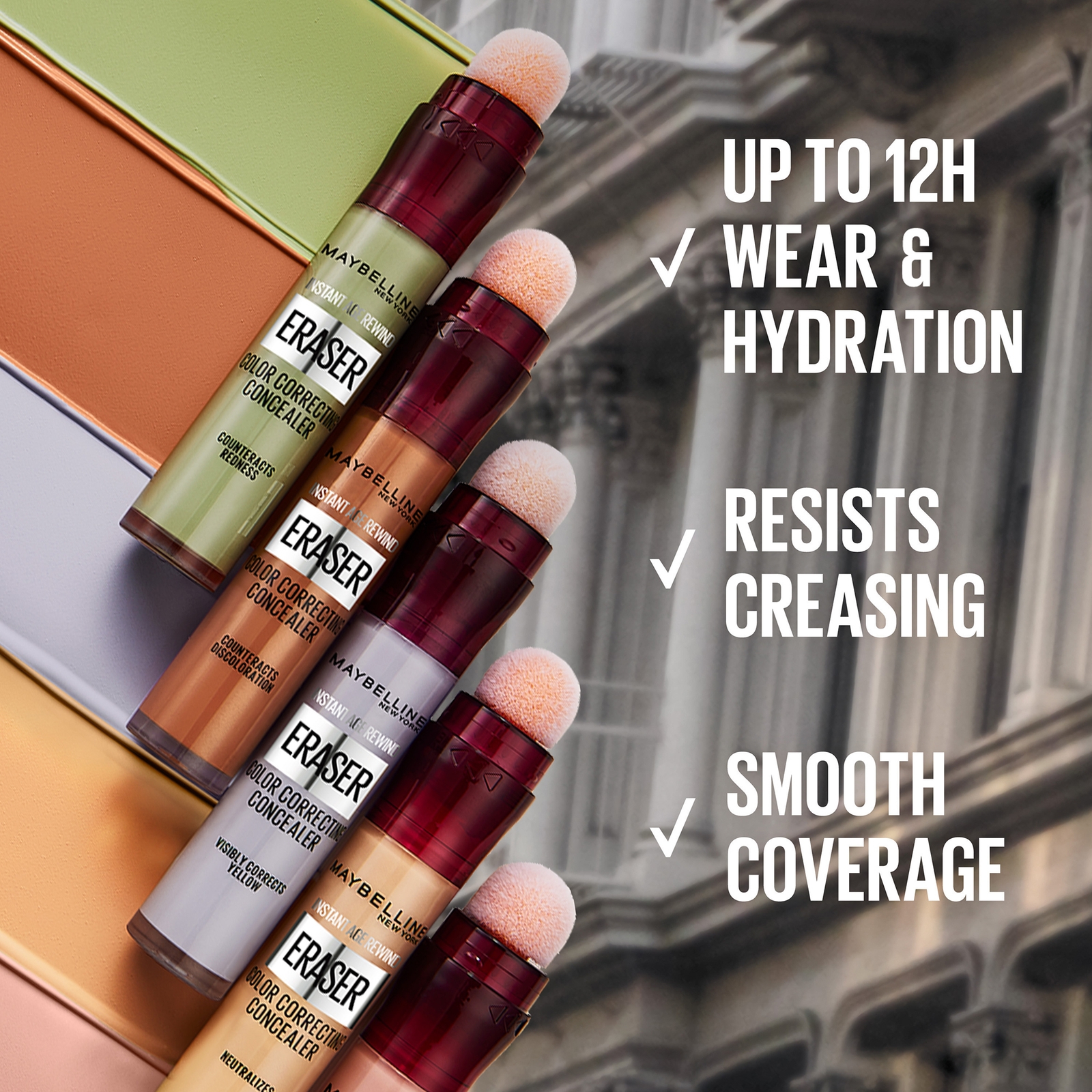 Thumbnail - Maybelline New York Eraser Eye, Colour Correcting Concealer (Various Shades) - 152 Purple