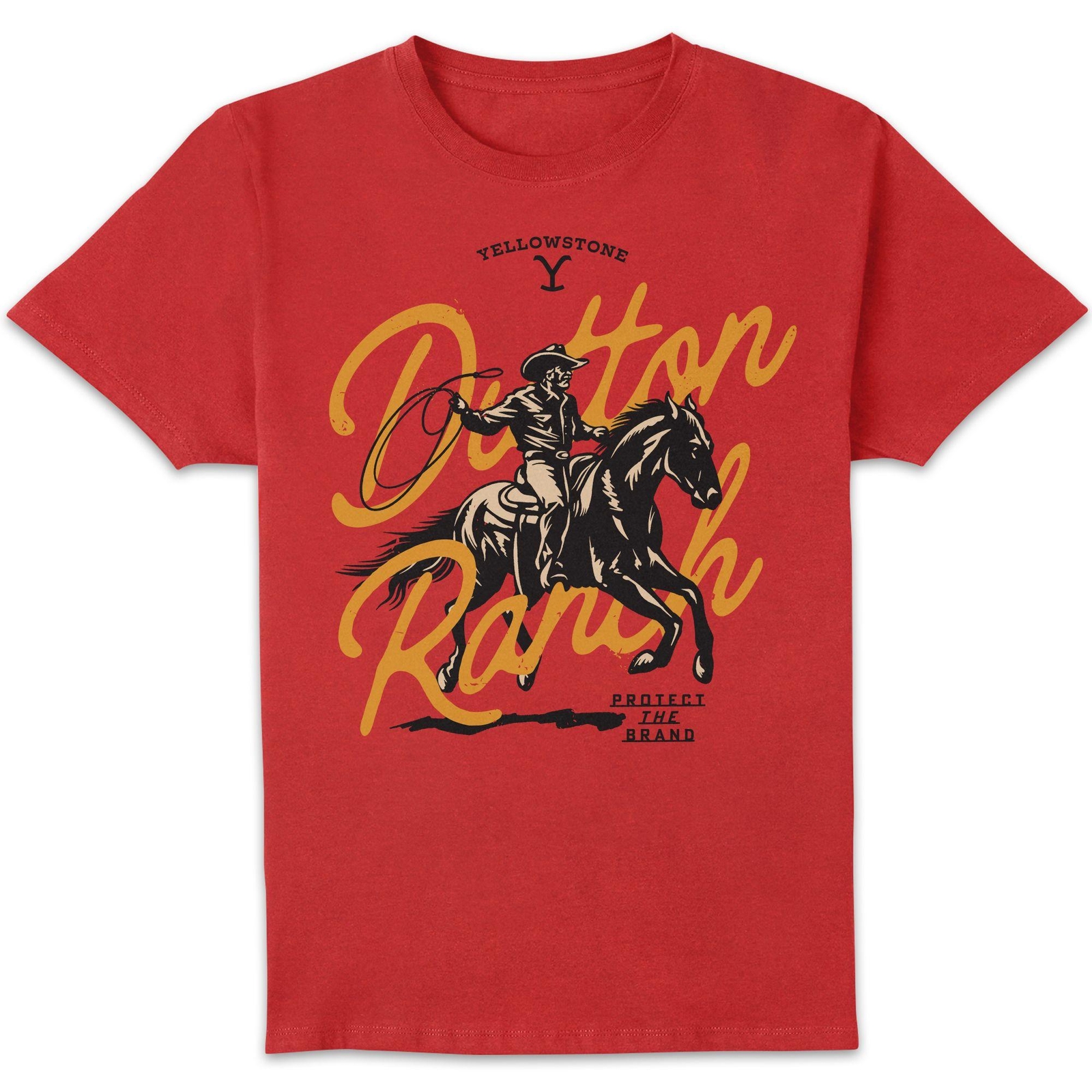 Yellowstone Dutton Ranch Lasso Unisex T-Shirt - Red - L