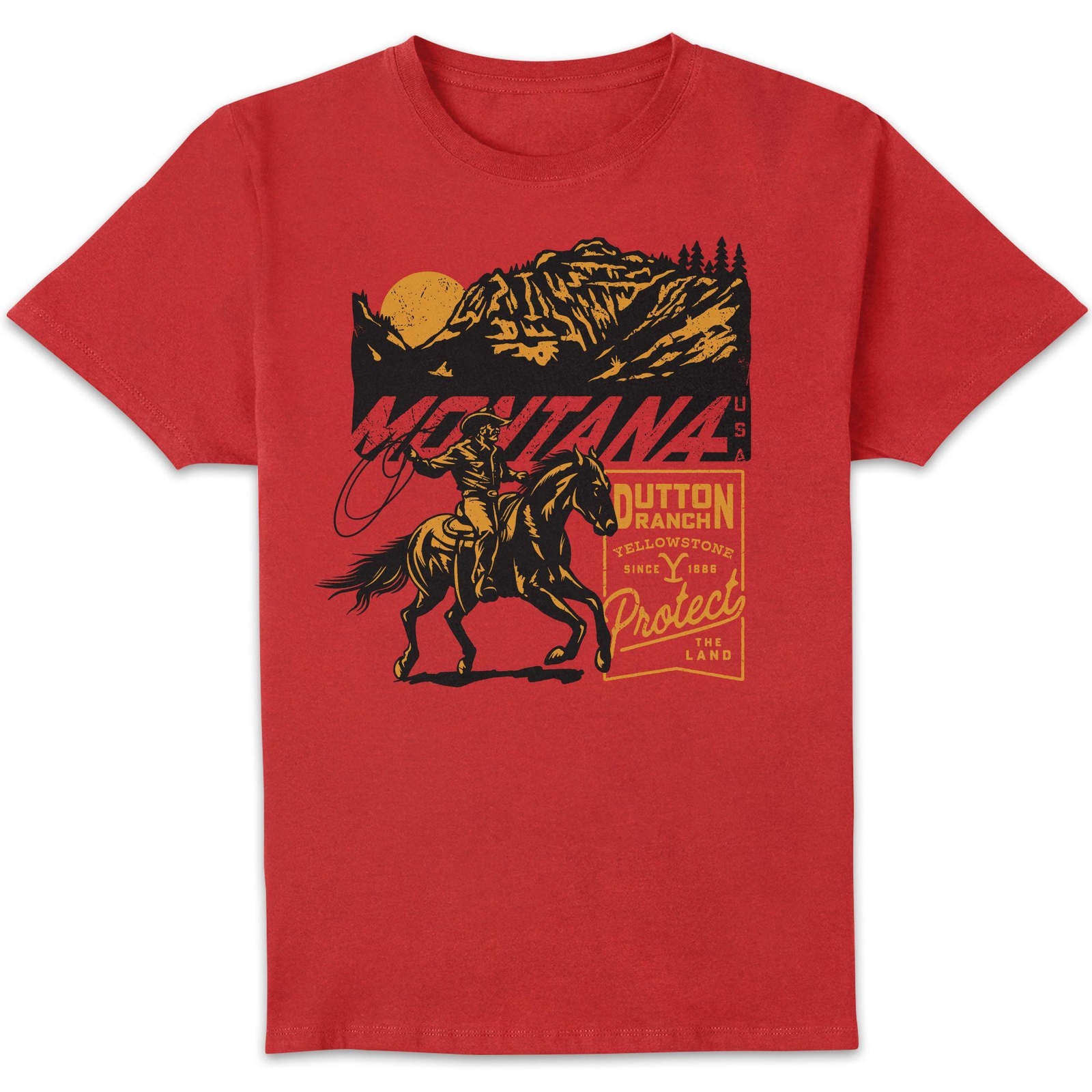 Yellowstone Montana USA Unisex T-Shirt - Red - XXL