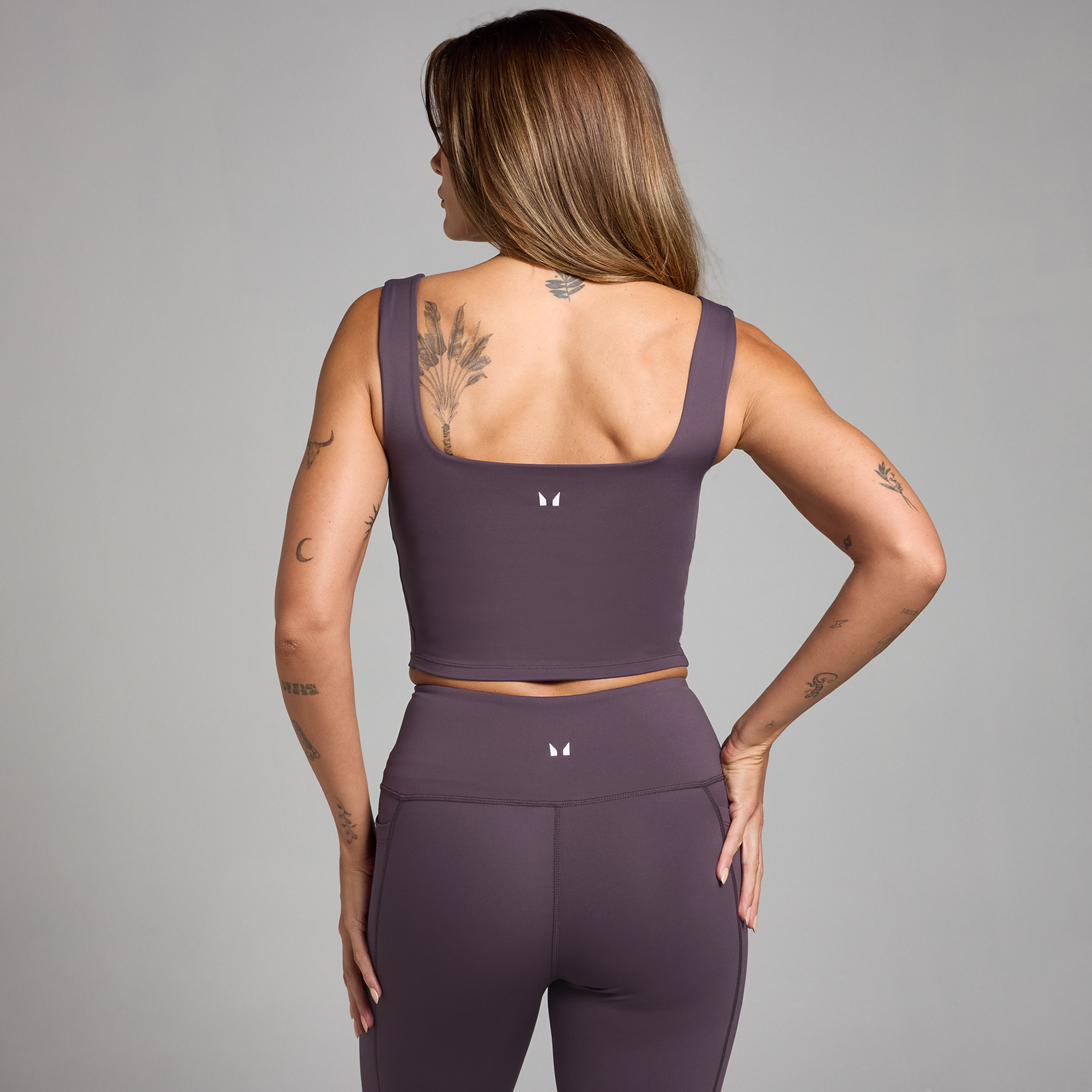 MP Damen Active Top mit quadratischem Ausschnitt – Dunkles Lila - M